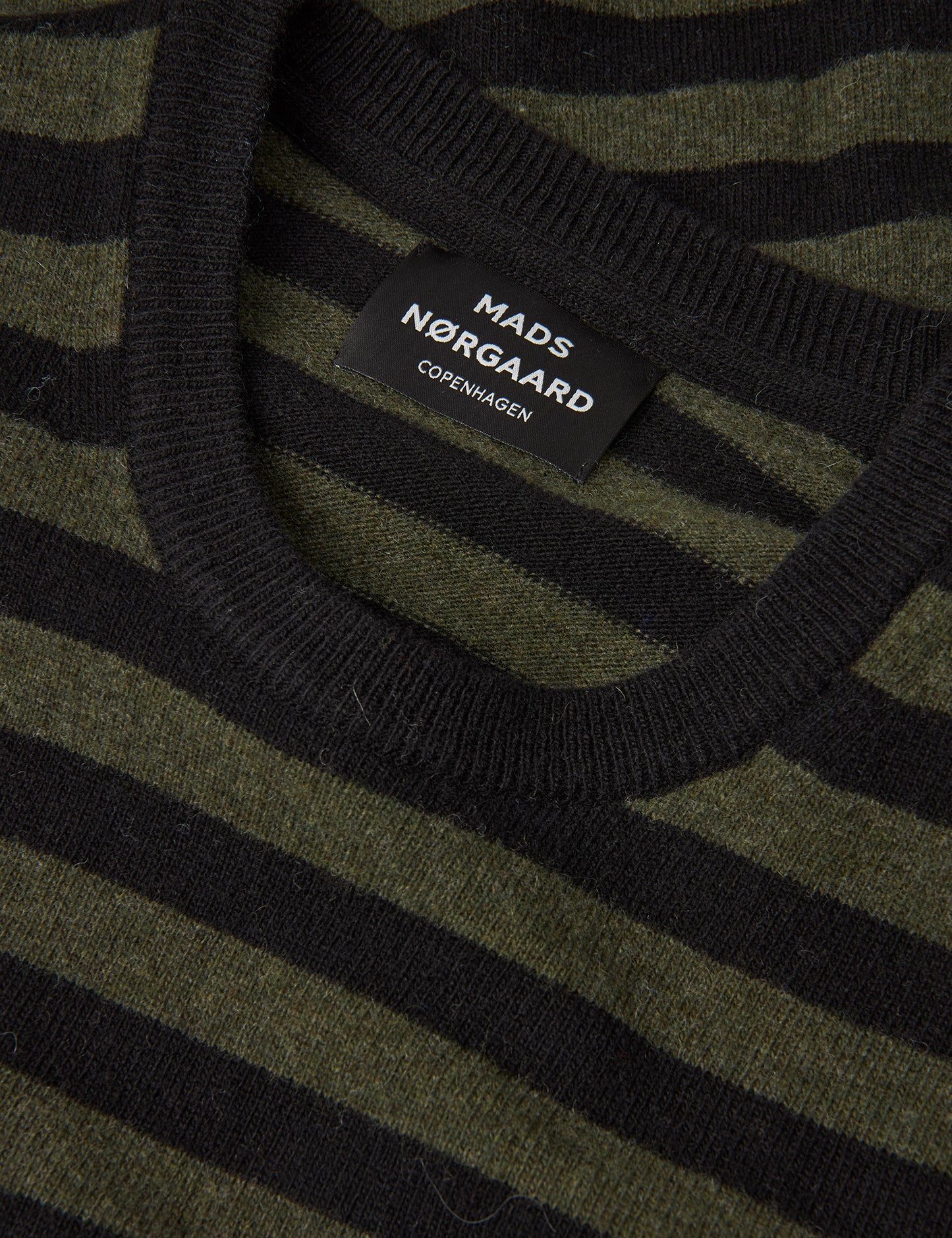 Eco Wool Karsten Stripe Knit, Black/Beluga