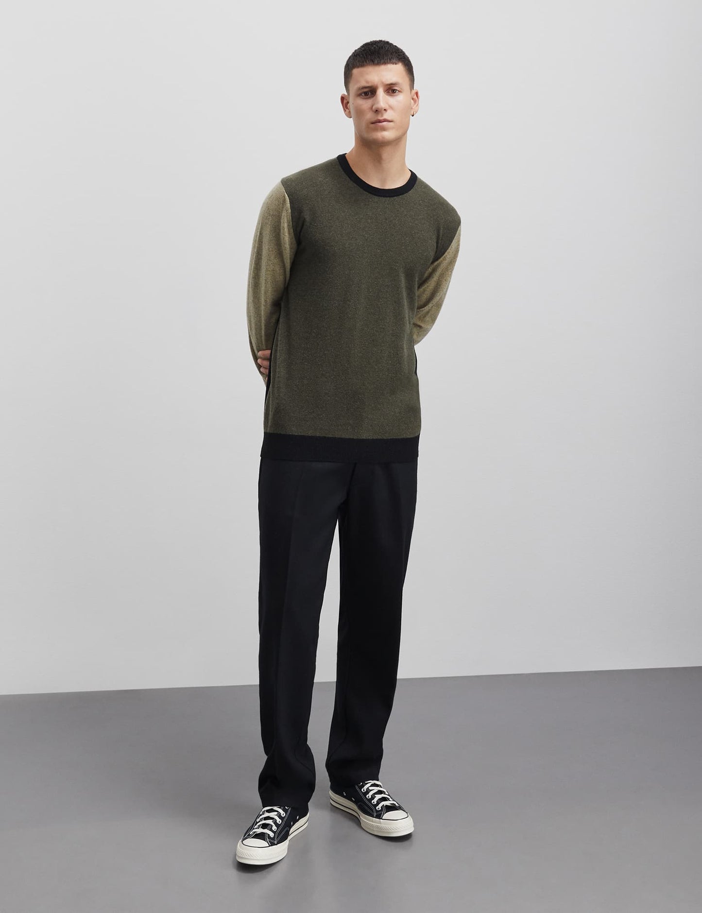 Eco Wool Karsten Block Knit, Beluga/Black/Seneca Rock
