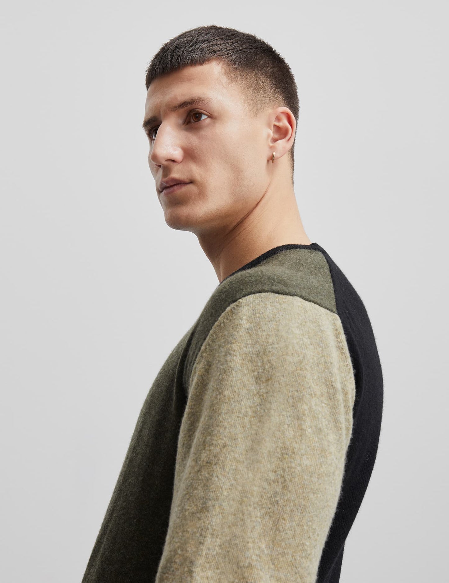 Eco Wool Karsten Block Knit, Beluga/Black/Seneca Rock