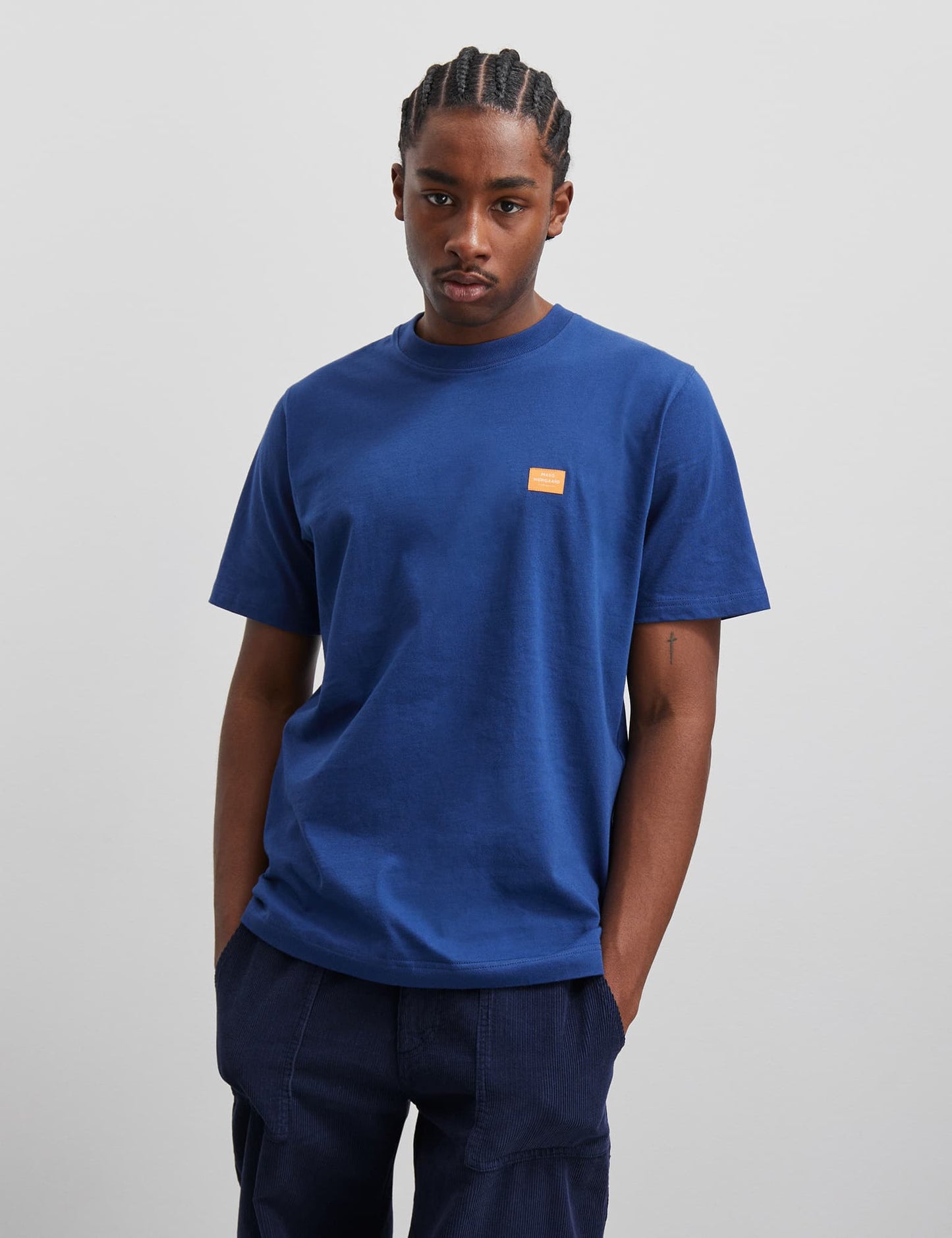 Cotton Jersey Frode Emb Logo Tee, Estate Blue