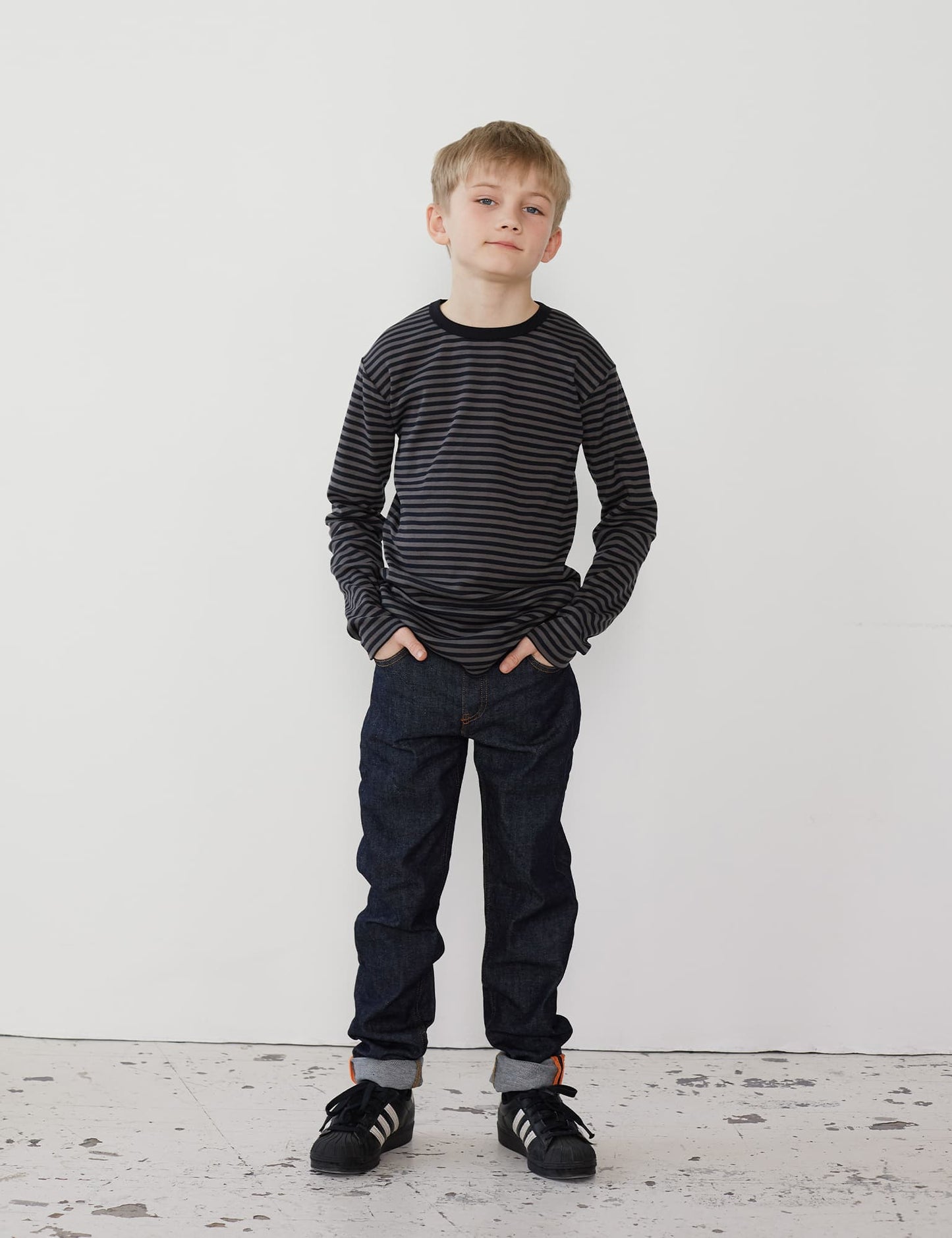 Duo Rib Tobino Tee LS, Beluga/Black