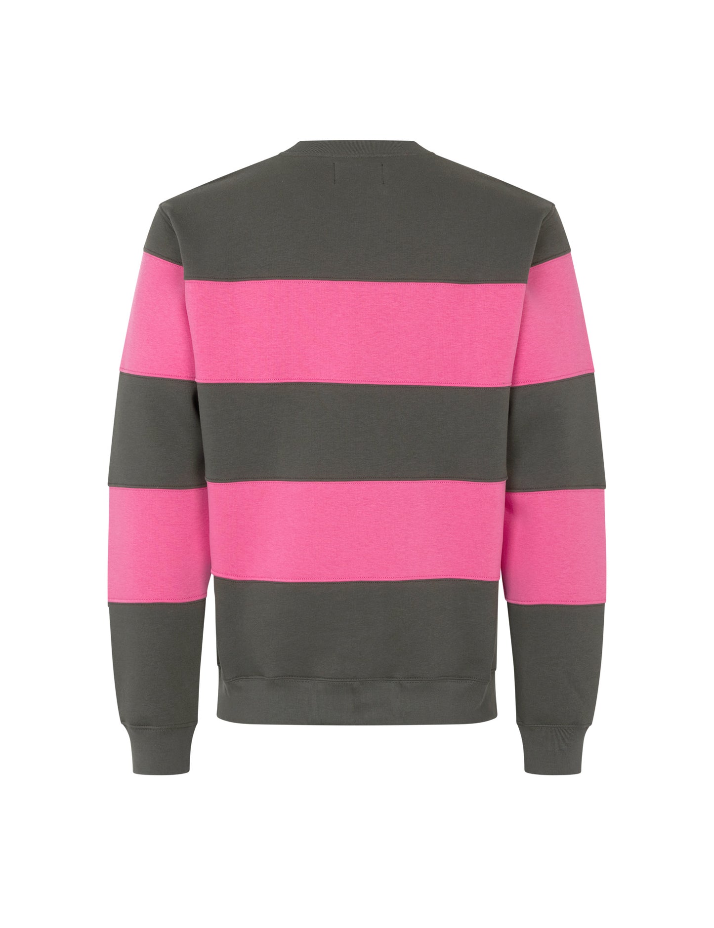 Standard Crew Panel Logo Sweat, Beluga/Knockout Pink