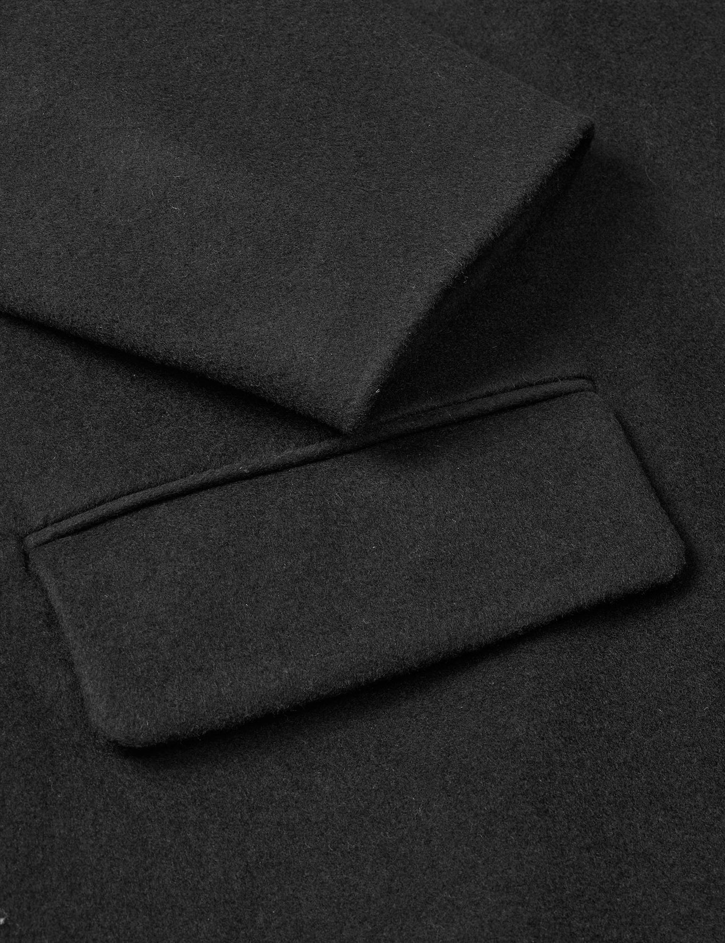 Dense Wool River Coat, Black