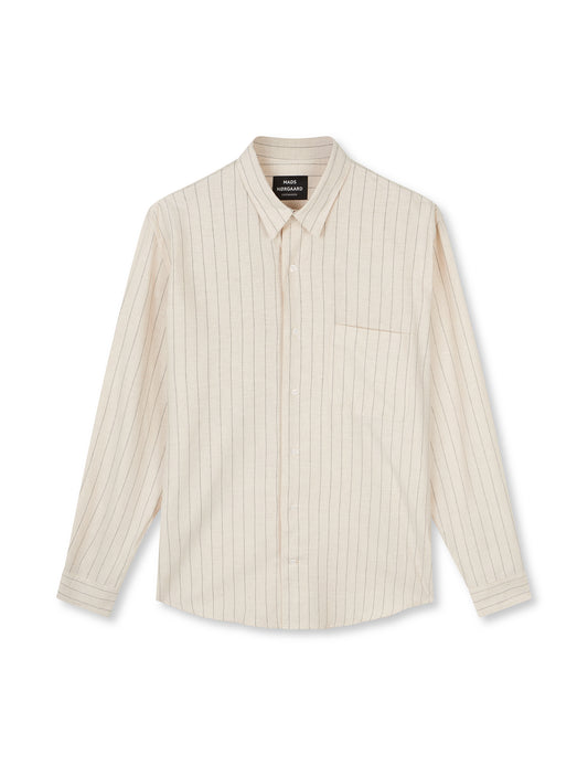 Cotton Linen Malte Stripe Shirt, Birtch/Sea Spray