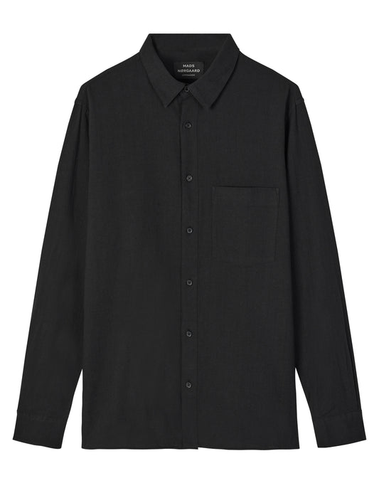 Cotton Linen Sune Shirt, Black
