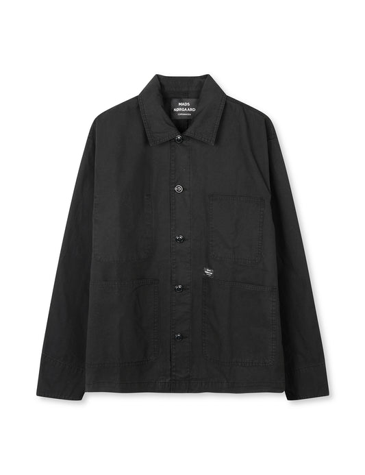 Fine Twill Chore Jacket, Black