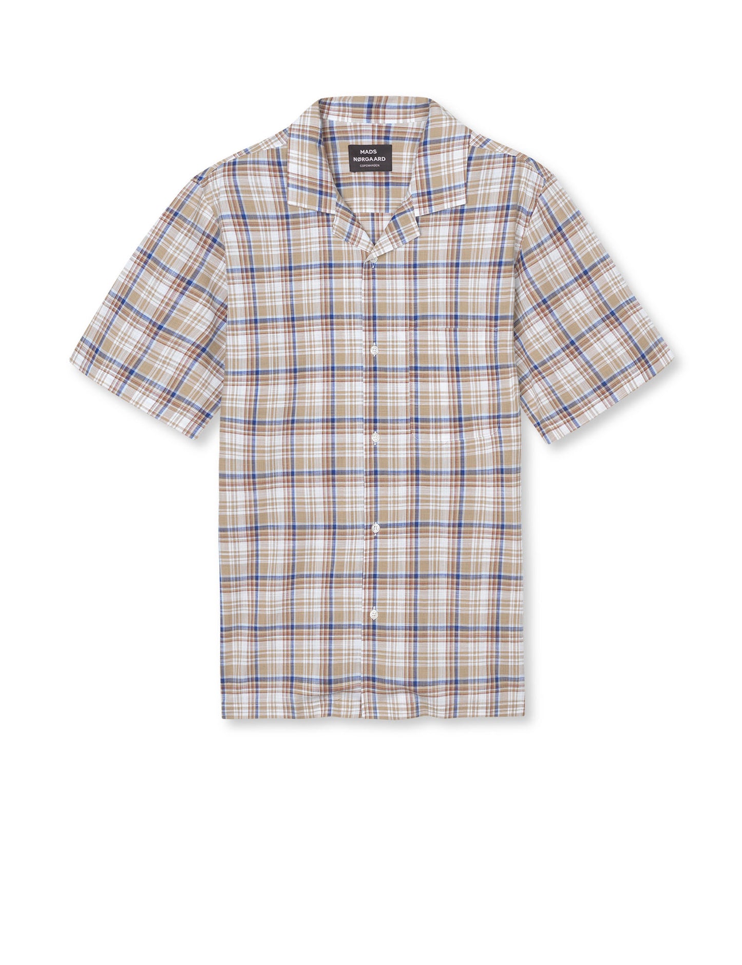Loose Cotton Check Kenji Shirt SS, Kangaroo Check