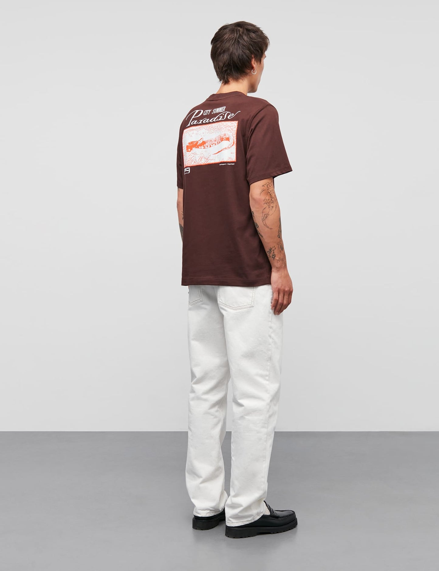 Cotton Jersey Frode Paradise Tee, Chicory Coffee