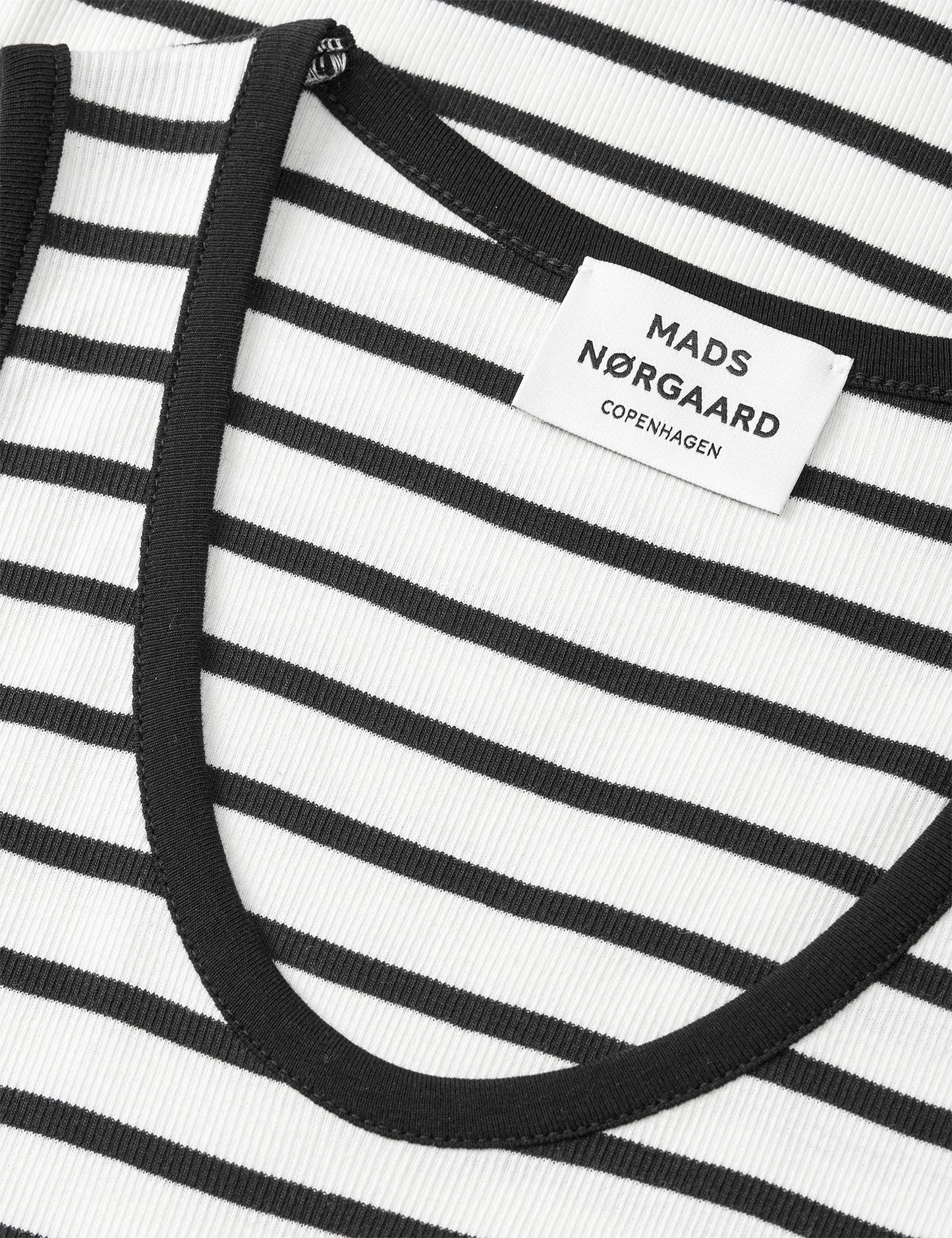 2x2 Cotton Stripe Ama Dress, Vanilla Ice/Black