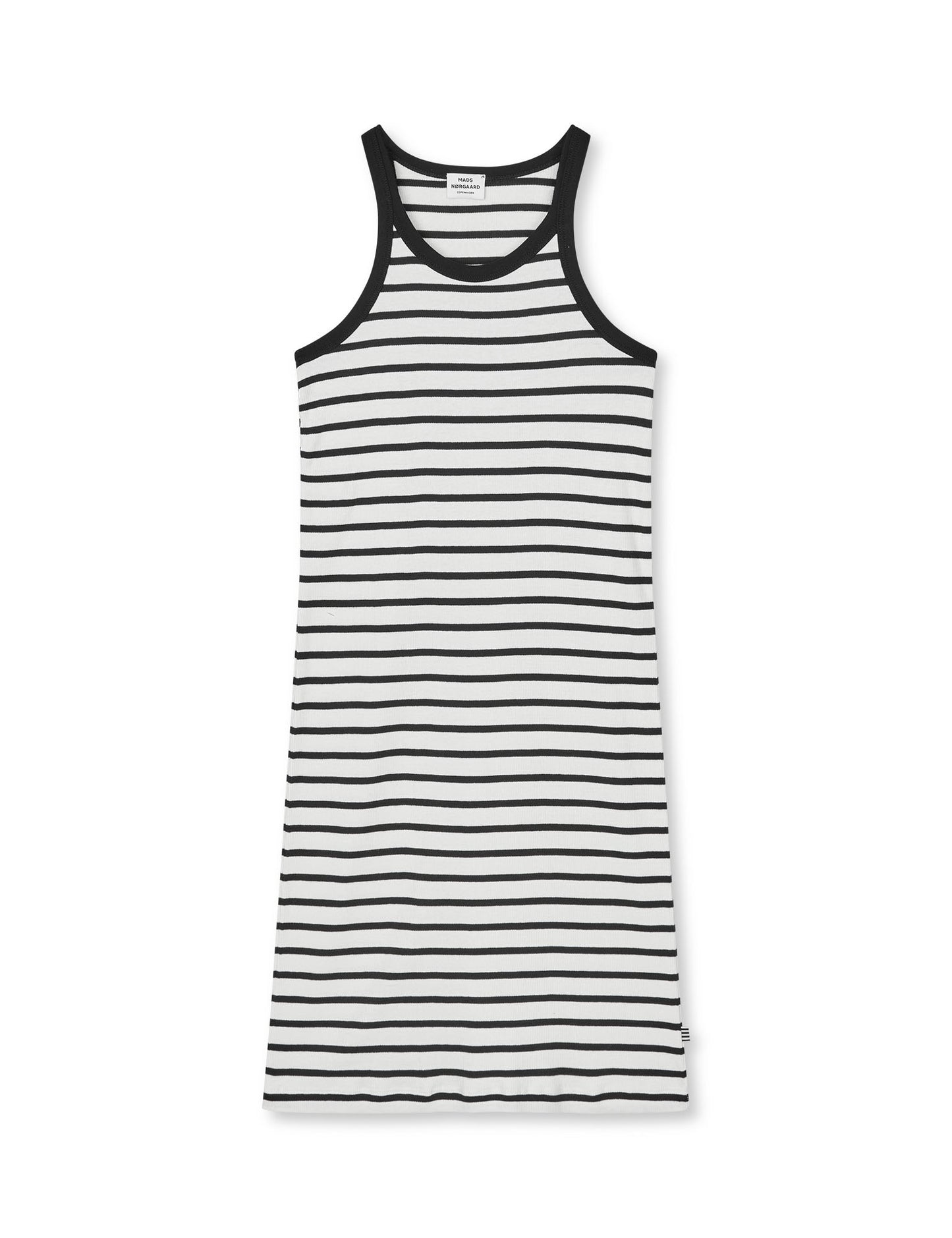 2x2 Cotton Stripe Carna Dress, Vanilla Ice/Black