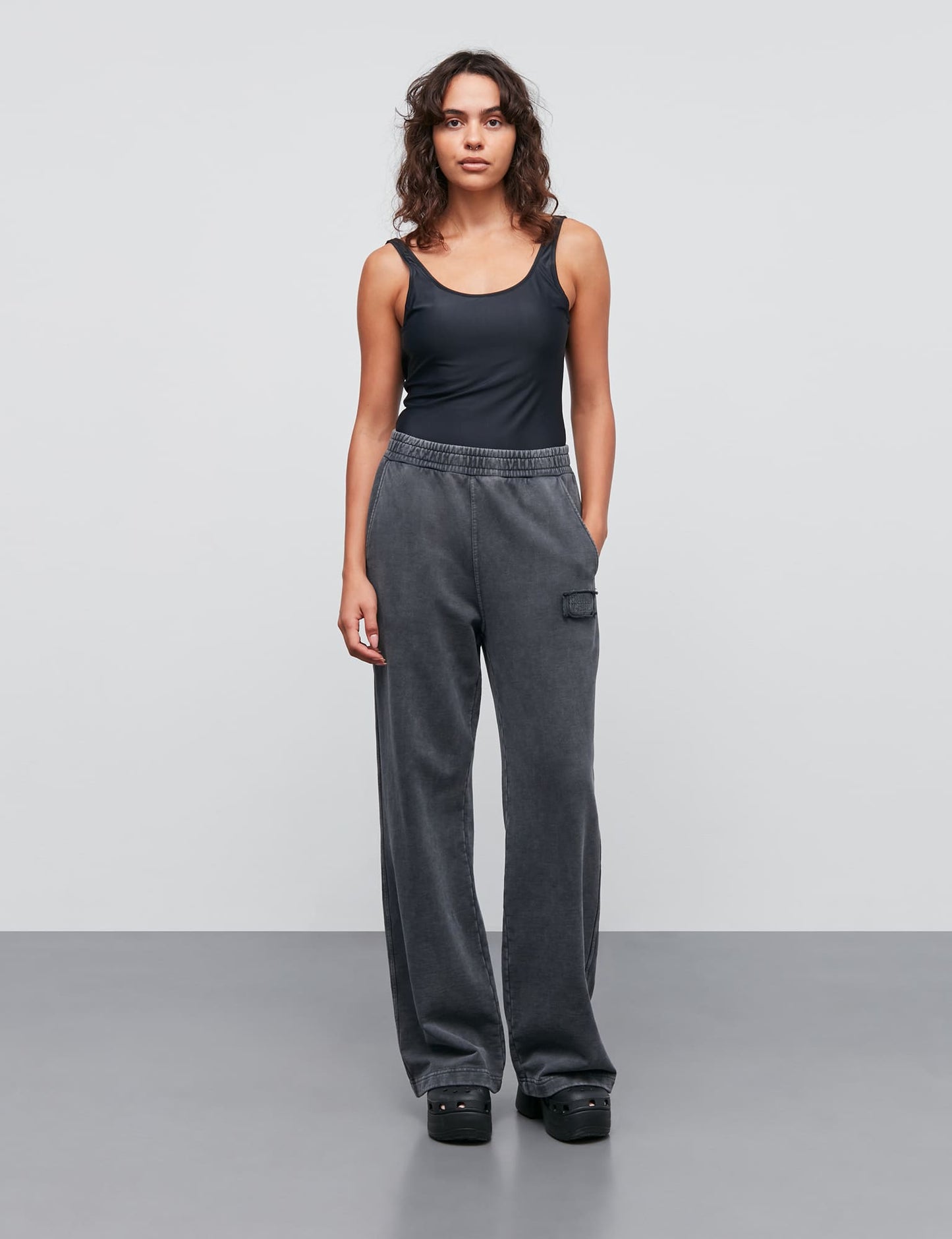 Compact Cotton Lotti Pants, Asphalt