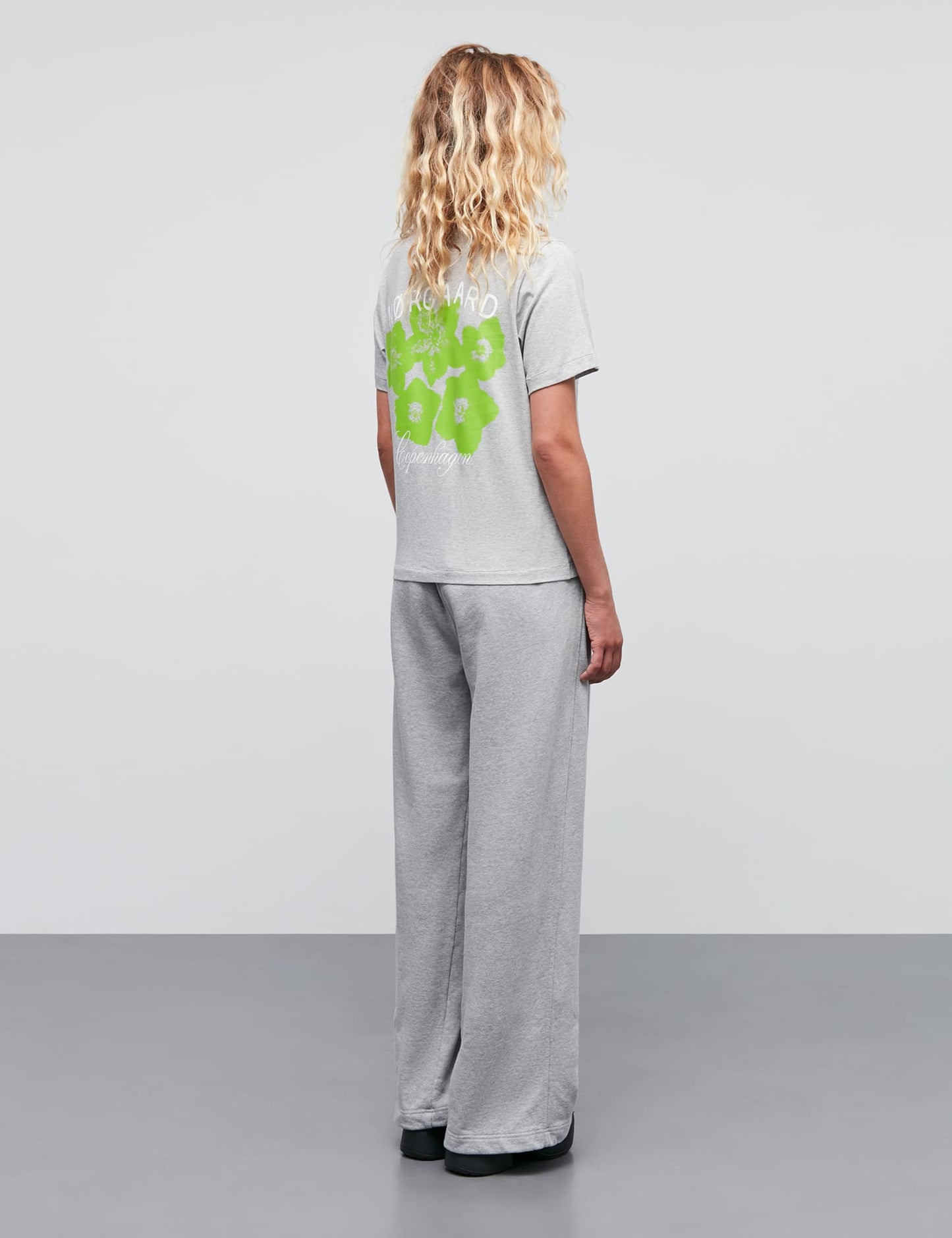 Single Cotton Grace Tee, Mid Grey Melange