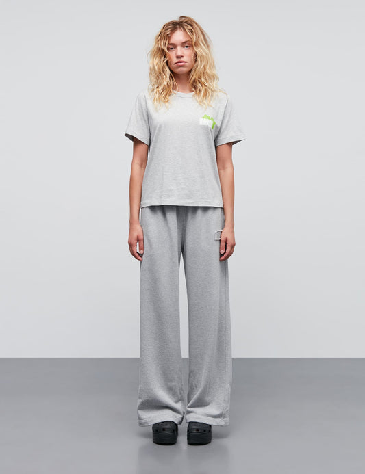 Single Cotton Grace Tee, Mid Grey Melange