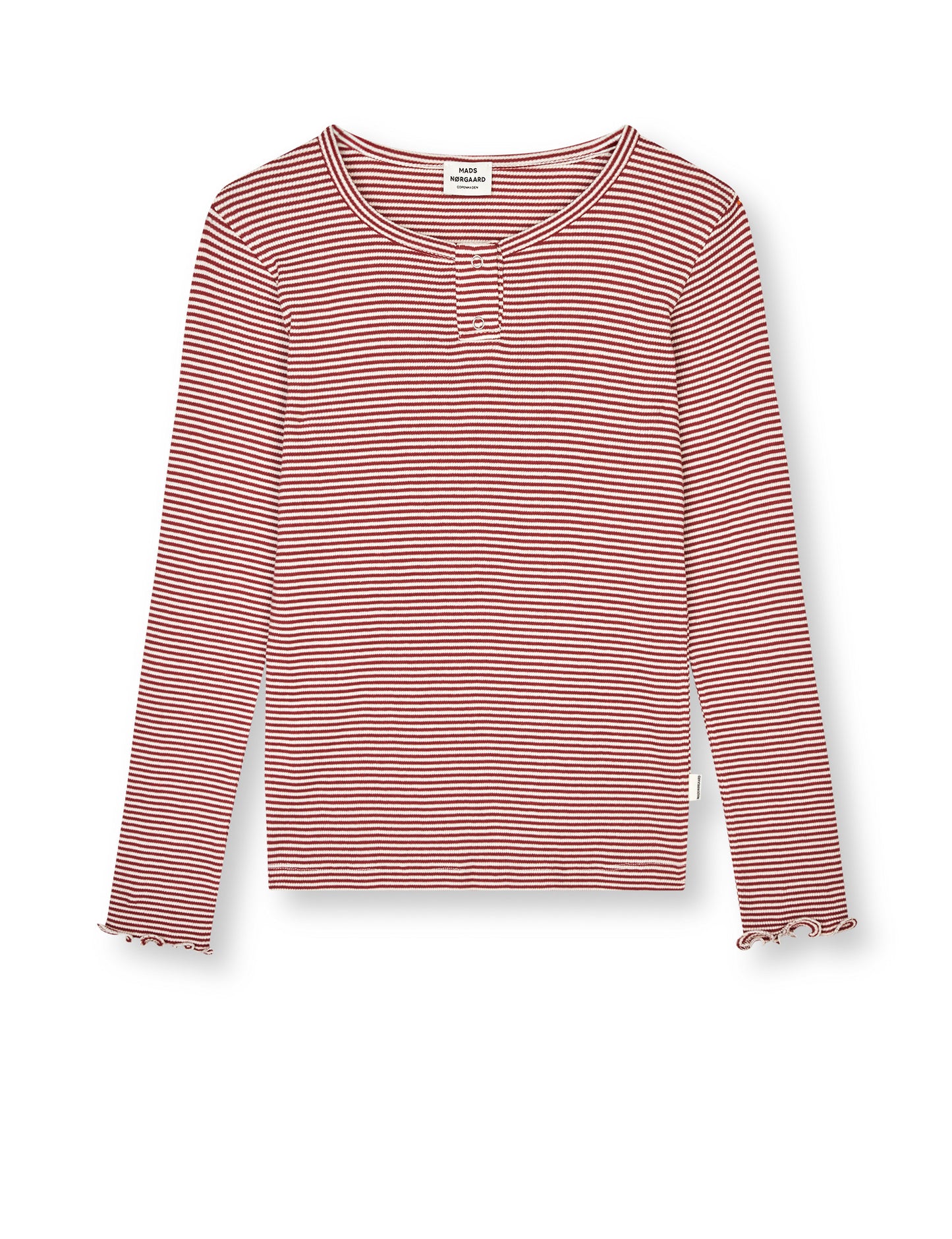 2x2 Cotton Stripe Tala Tee LS, Winery/Vanilla Ice