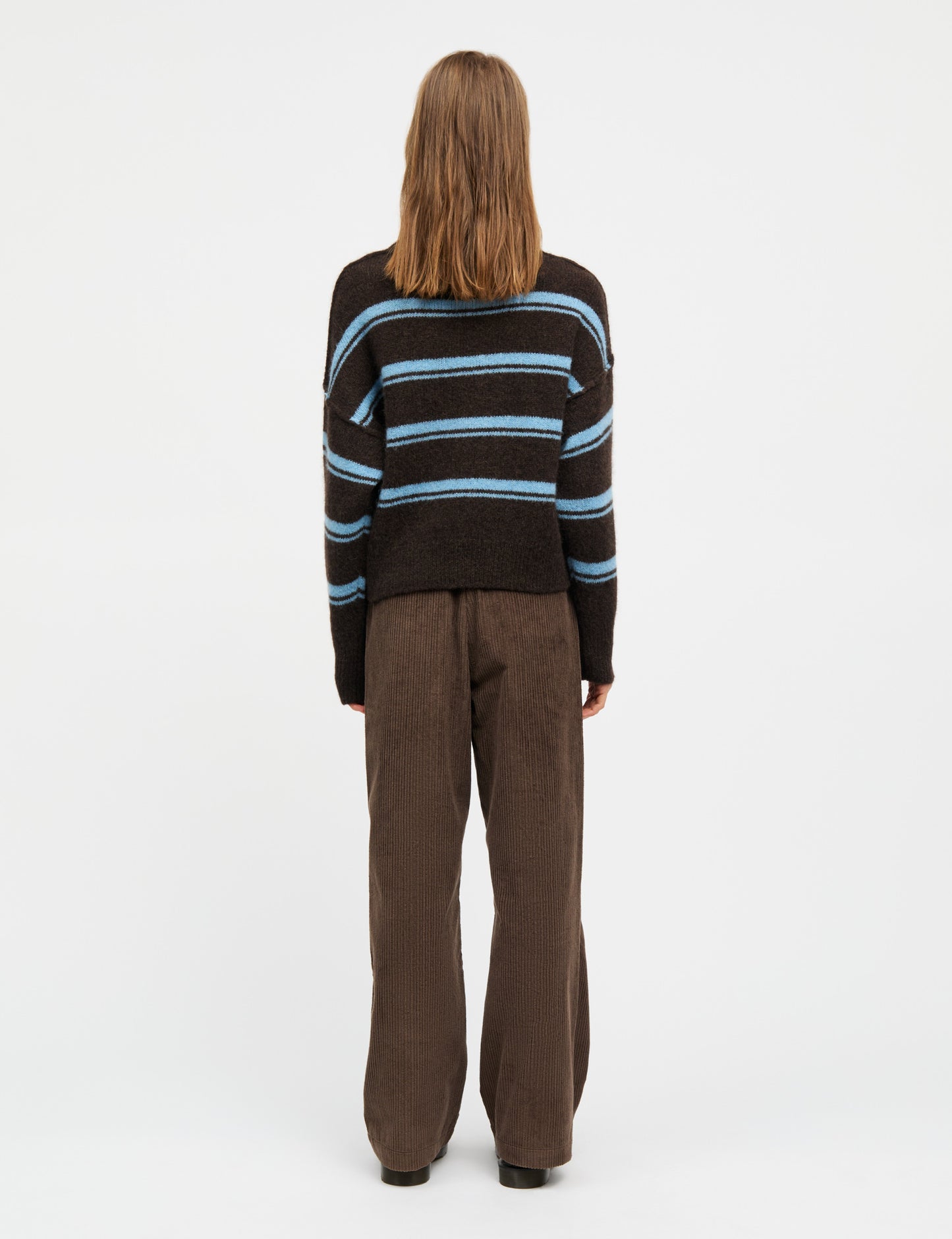 Alpaca Murphy Sweater, Demitasse/Frozen Fjord