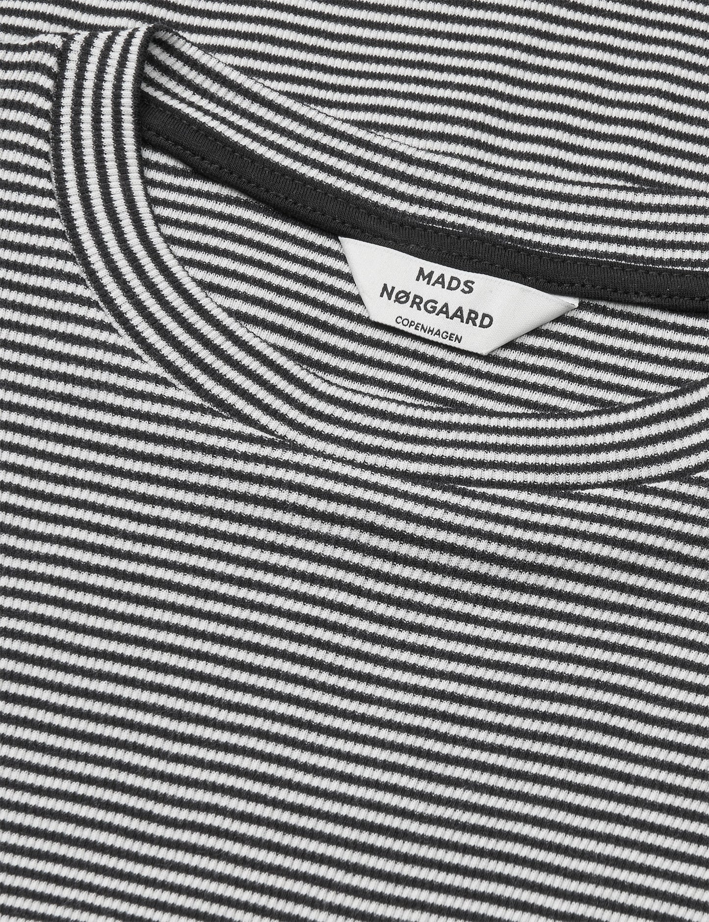 2x2 Cotton Stripe Tuba Tee LS, Black/Vanilla Ice