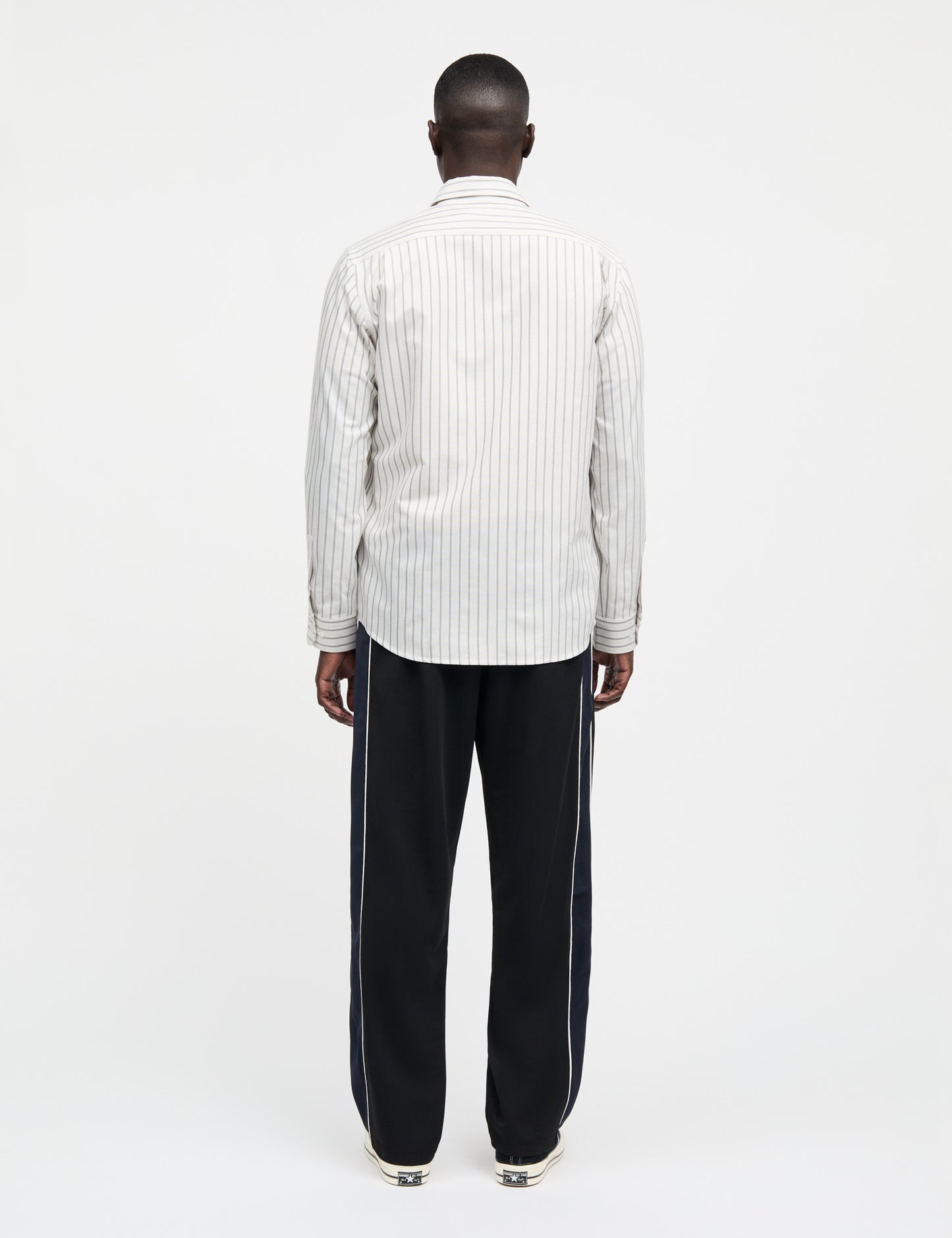 Cotton Oxford Sune Stripe Shirt BD FAV, White/Parisian Night/Rainy Day