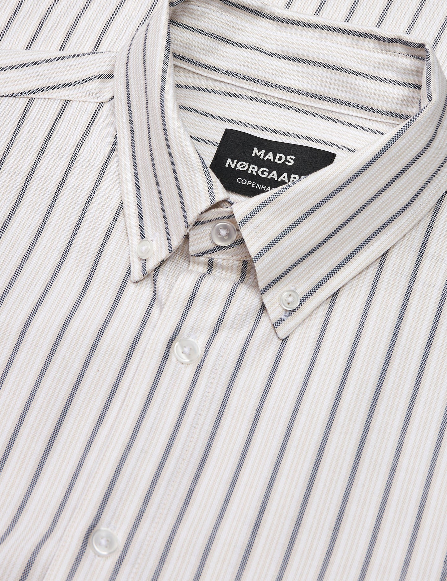Cotton Oxford Sune Stripe Shirt BD FAV, White/Parisian Night/Rainy Day