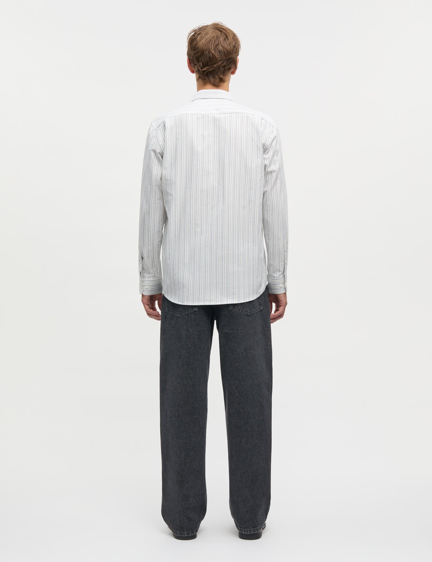 Cotton Oxford Sune Stripe Shirt BD FAV, Deep Sea