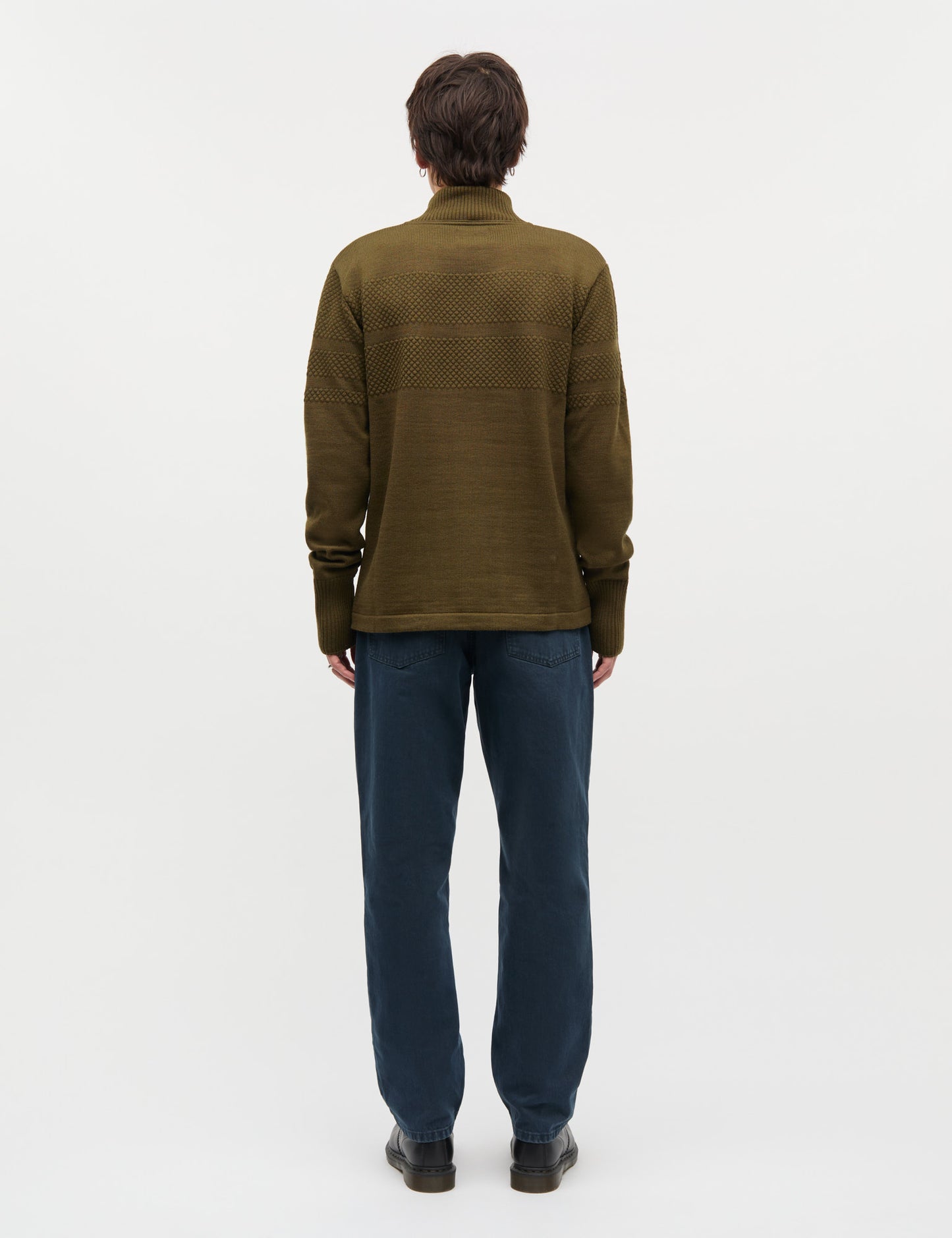Wool Klemens Half Zip Knit, Beech