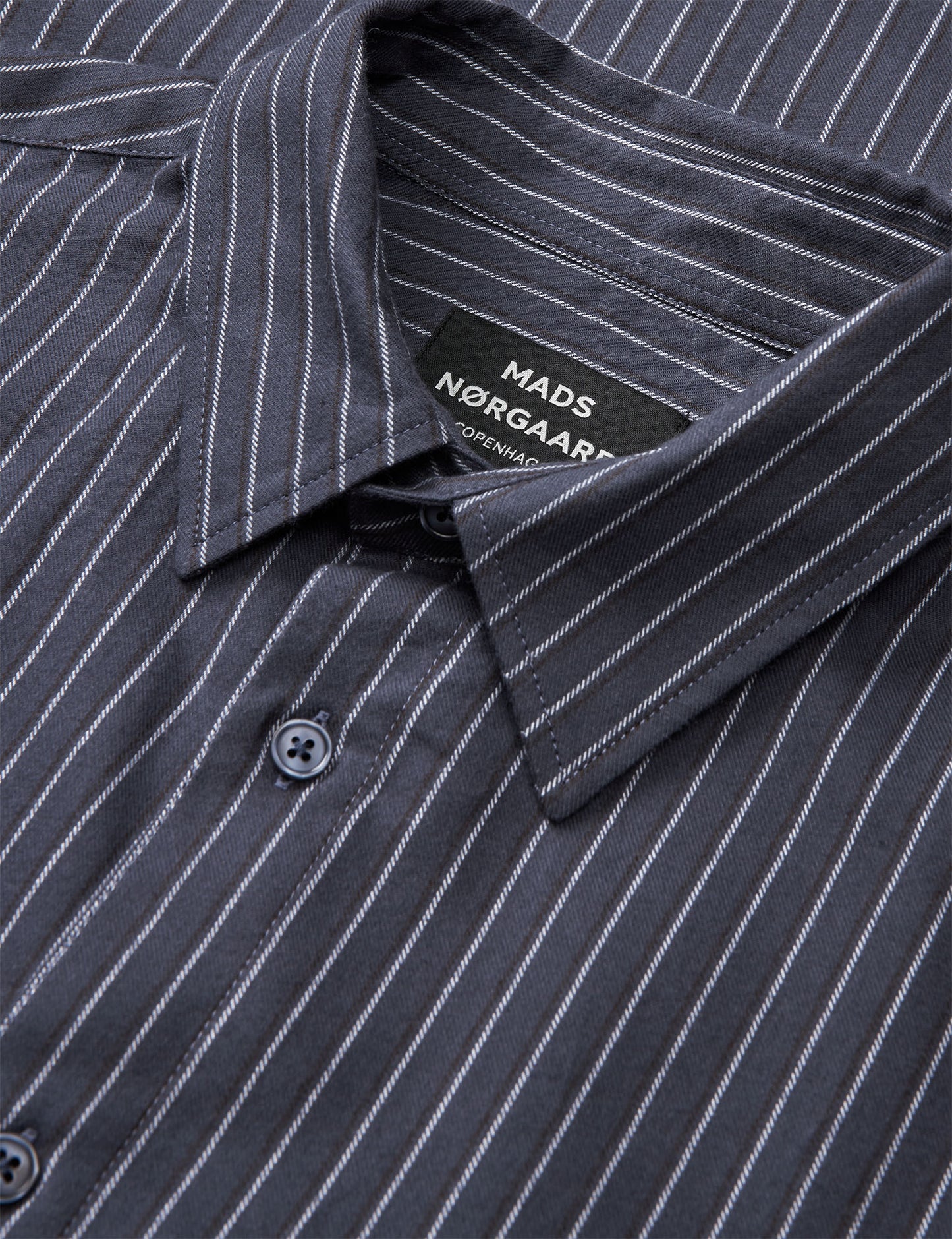 Cotton Flannel Stripe Sune Shirt, Parisian Night Stripe