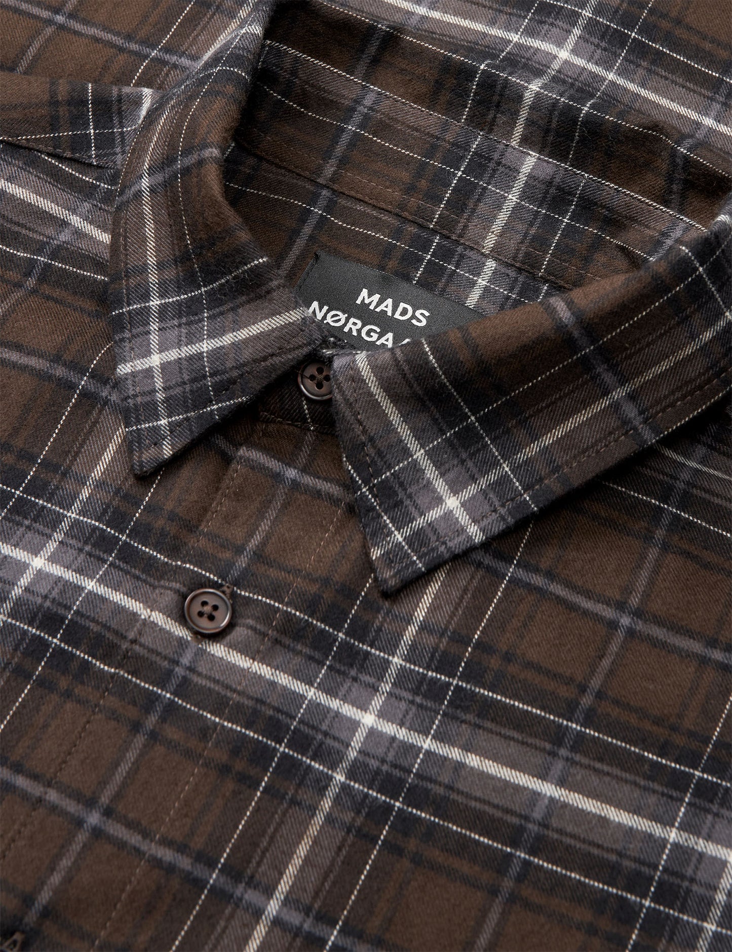 Cotton Flannel Check Sune Shirt, Demitasse Check