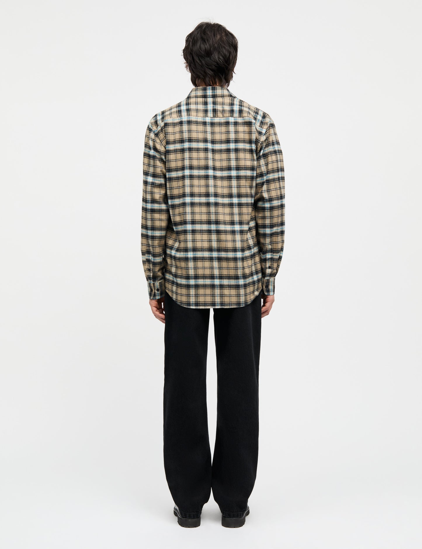 Cotton Flannel Check Sune Shirt, Silver Sage Check