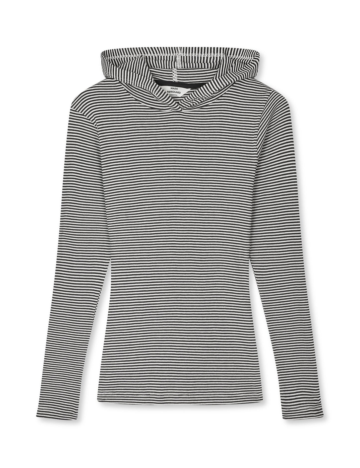 2x2 Cotton Stripe Tilla Hood, Black/Vanilla Ice