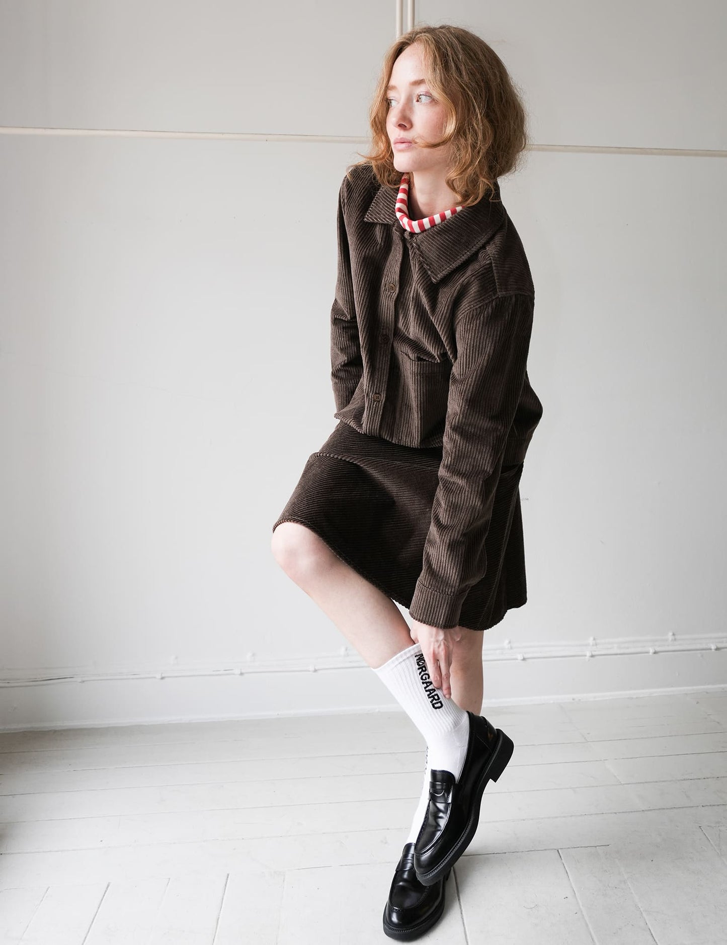 Pretty Cord Stelly Skirt, Demitasse