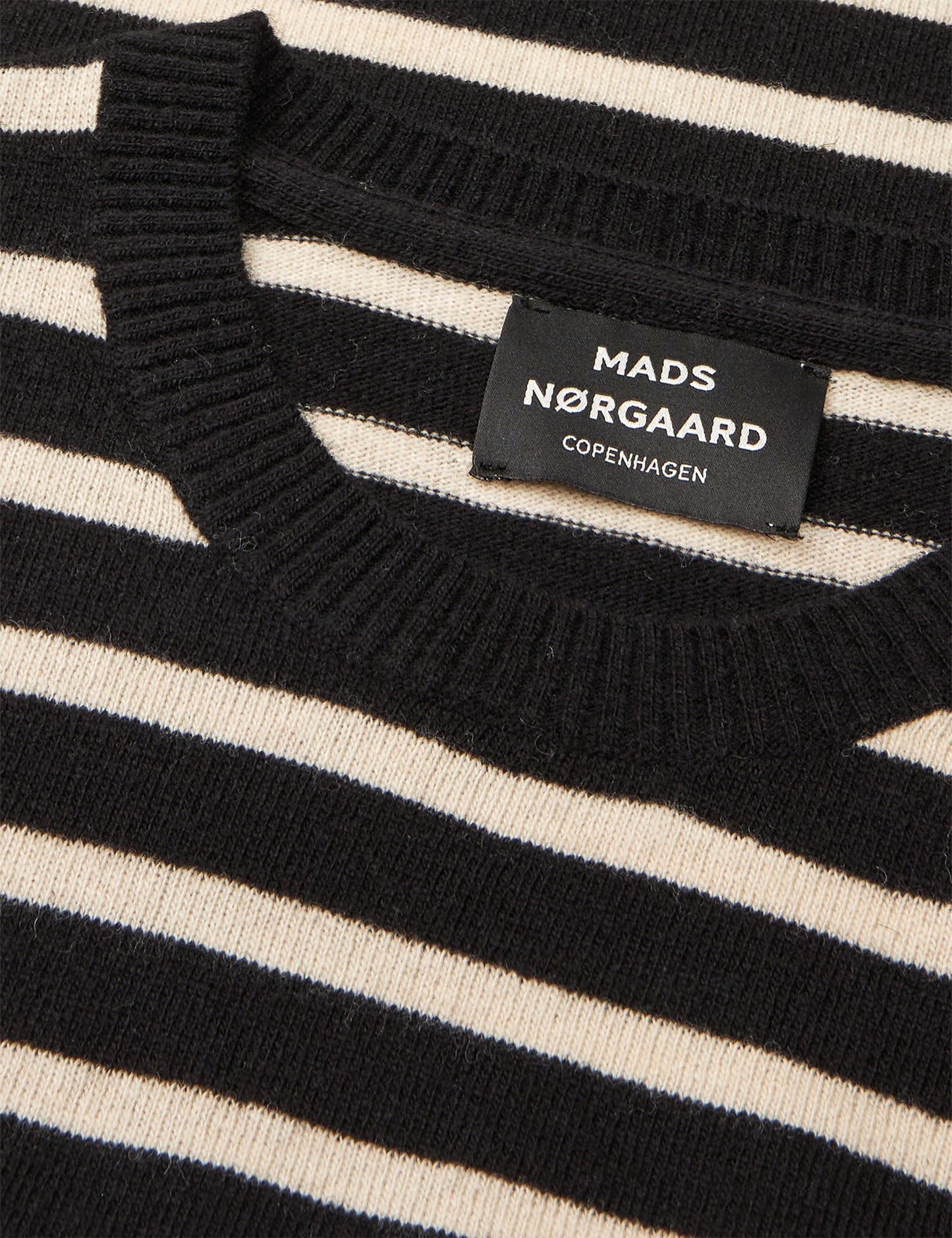 Super Wool Karsten Stripe Knit, Black/Rainy Day