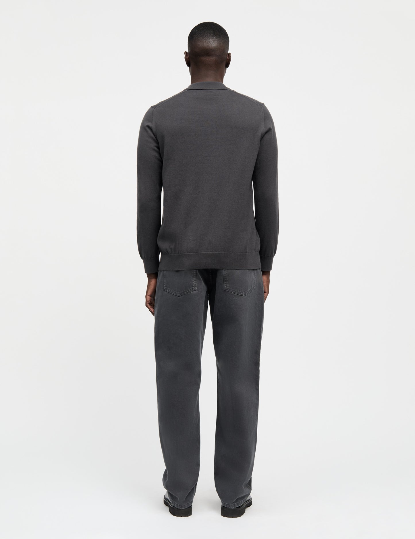 Light Terry Polo Sweat, Asphalt