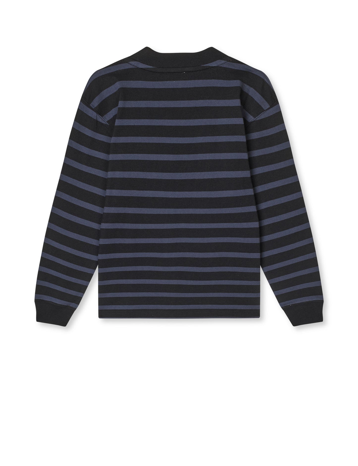 Cotton Jersey Stripe Carlito Tee LS, Parisian Night/Black