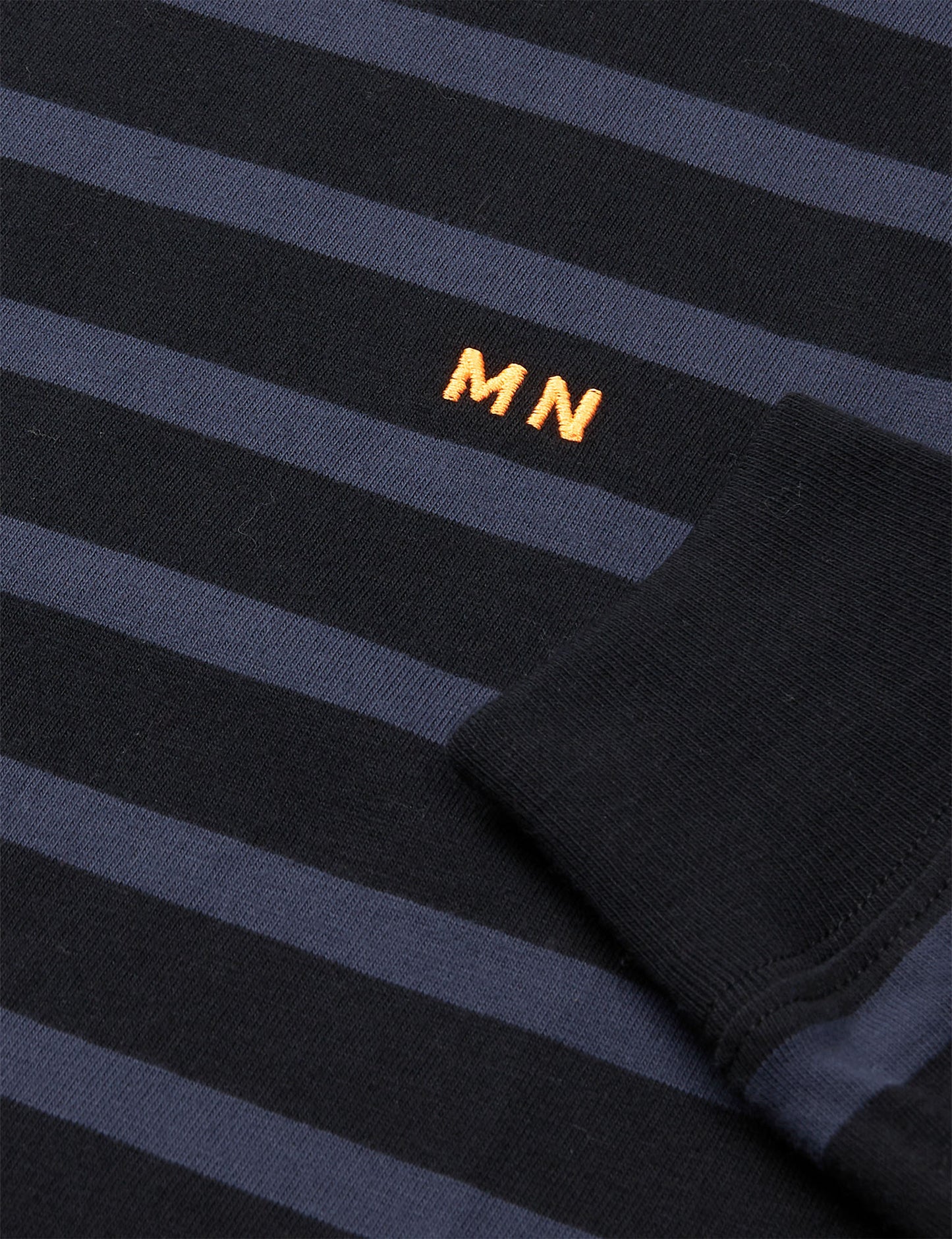 Cotton Jersey Stripe Carlito Tee LS, Parisian Night/Black