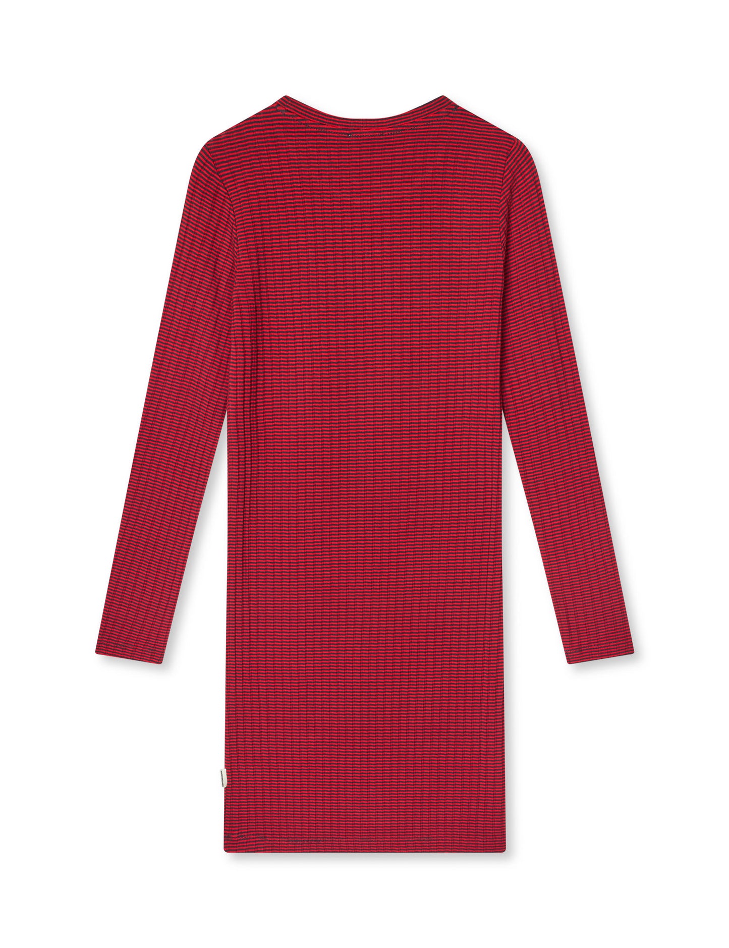 5x5 Classic Stripe Dubina Short Dress, Parisian Night/High Risk Red
