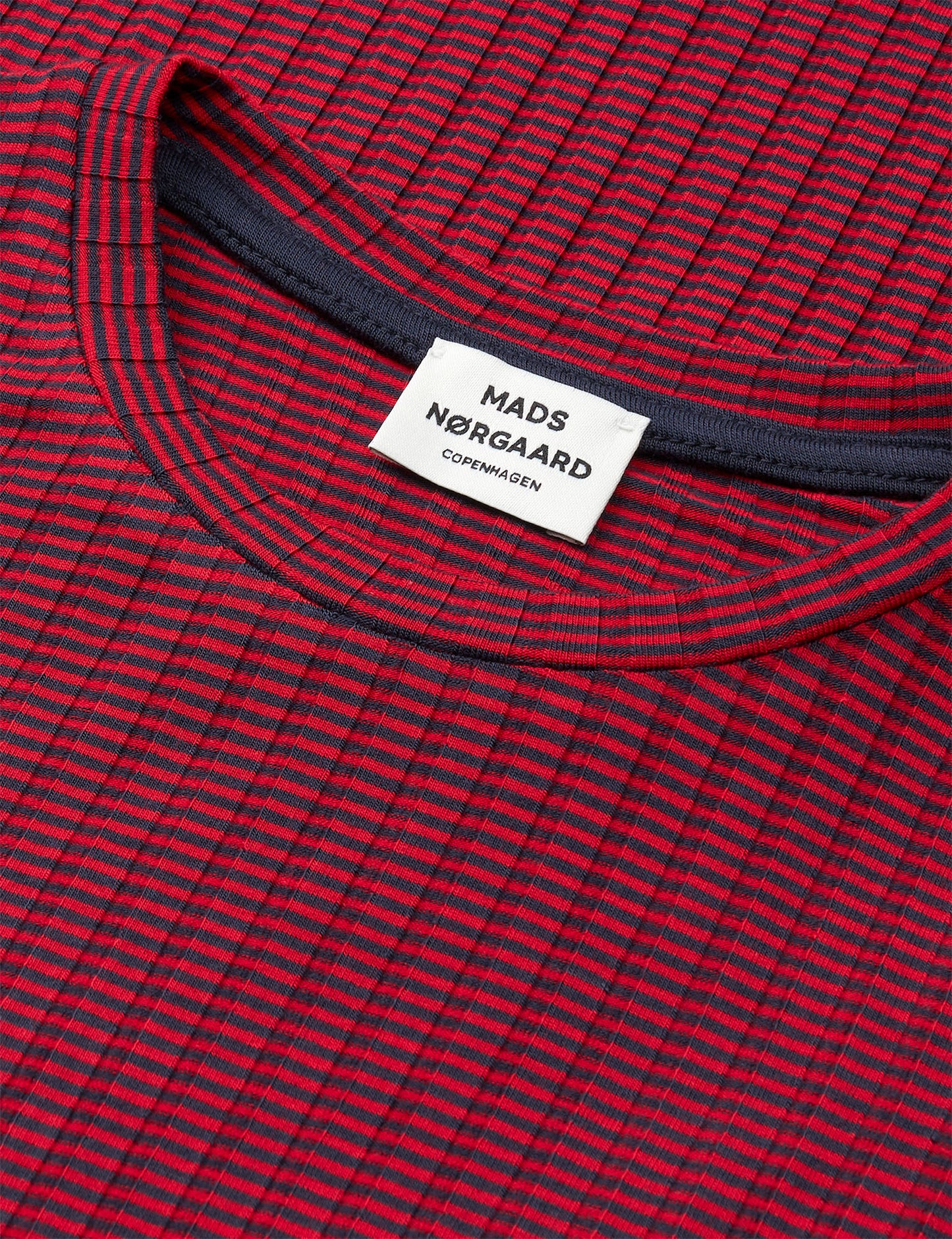 5x5 Classic Stripe Dubina Short Dress, Parisian Night/High Risk Red