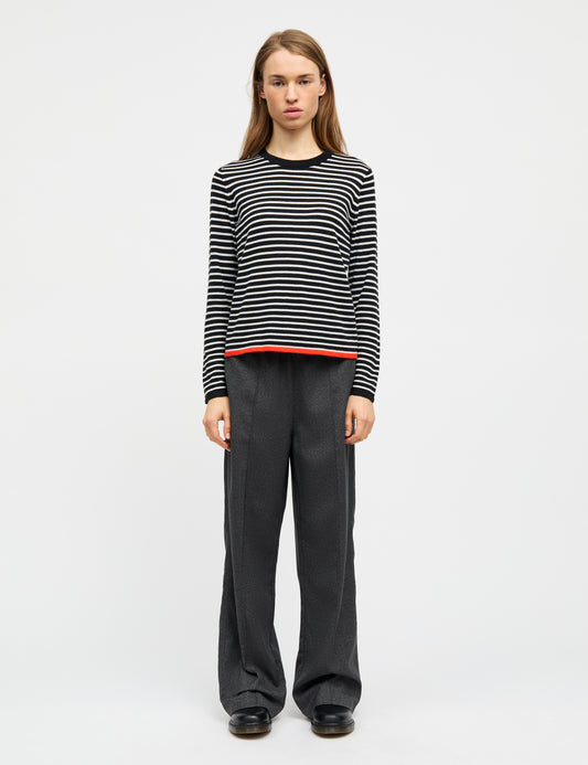 Fine Merino Ivy Knit, Black/Vanilla Ice