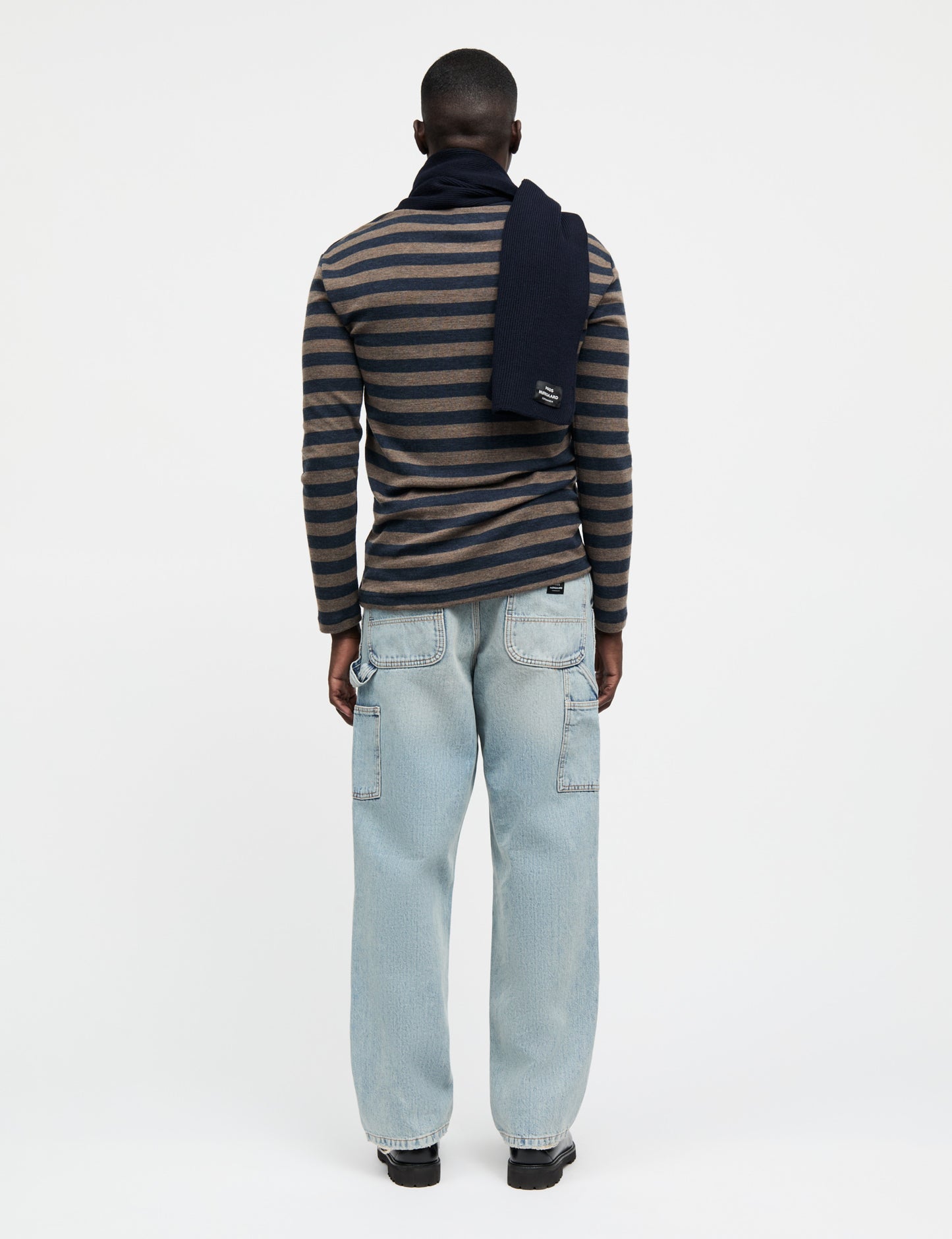 Fine Wool Tobias Knit, Brown/Navy