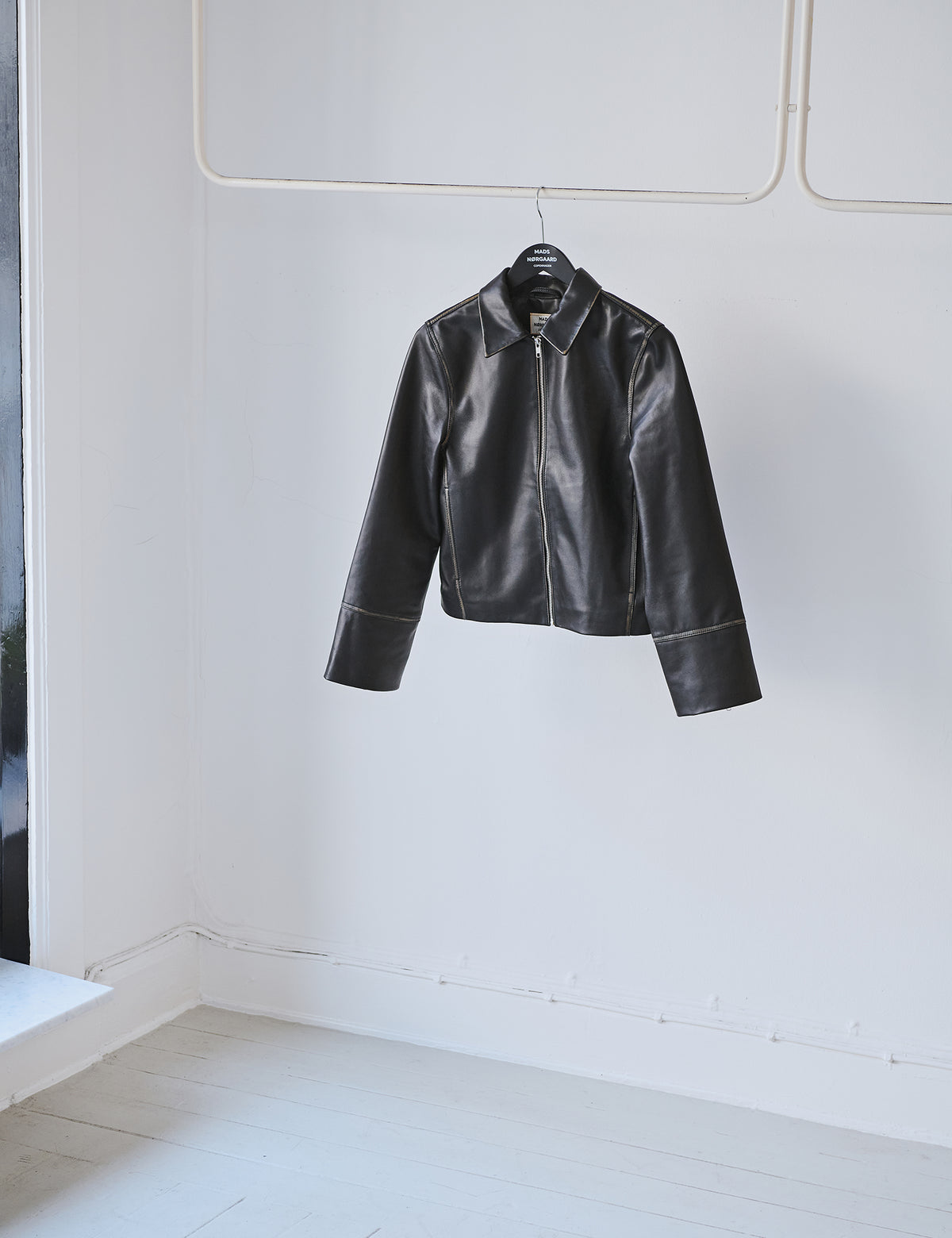 Smooth Leather Rachel Jacket, Black