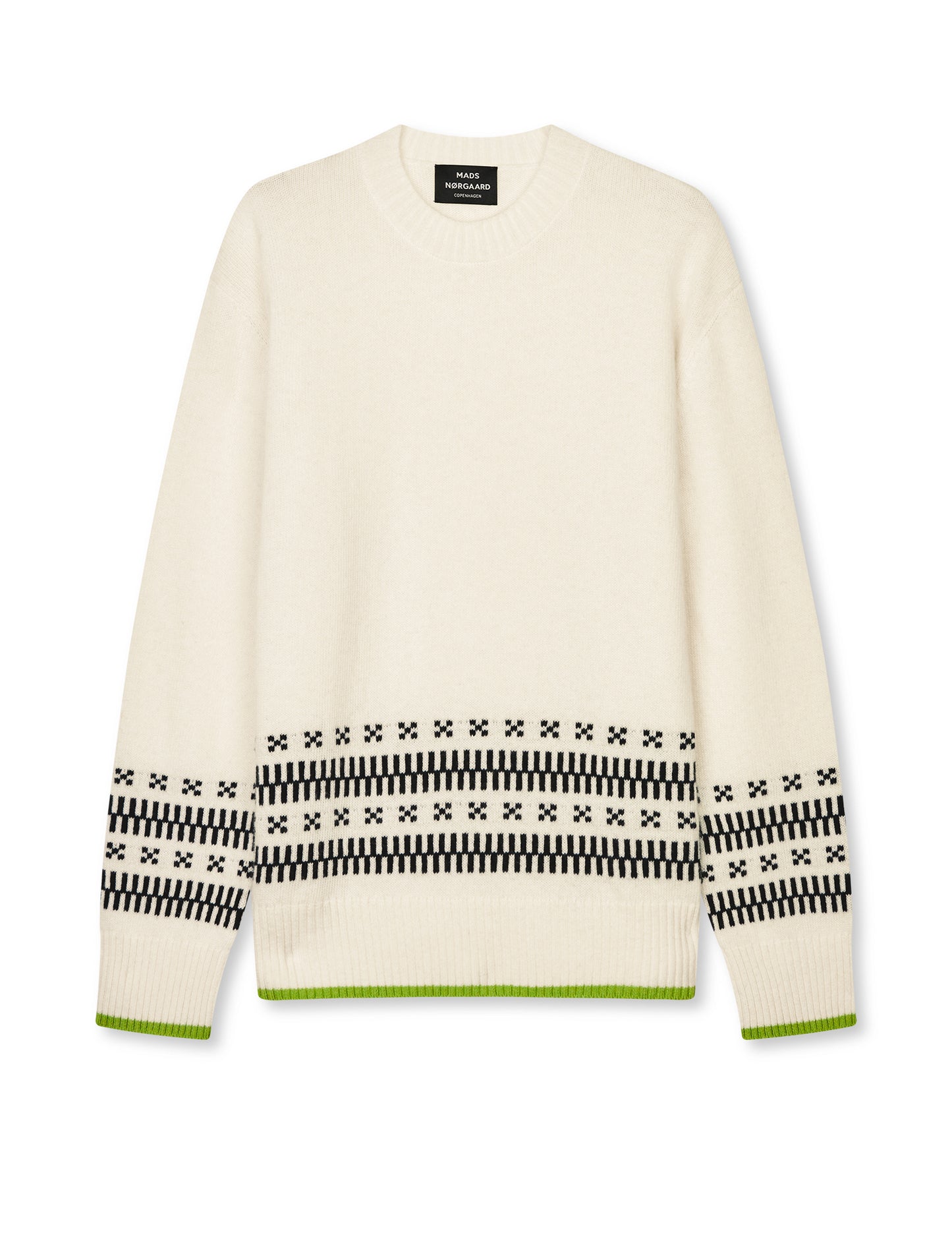 Lambswool Gustav Iceland Crew Knit, Seedpearl
