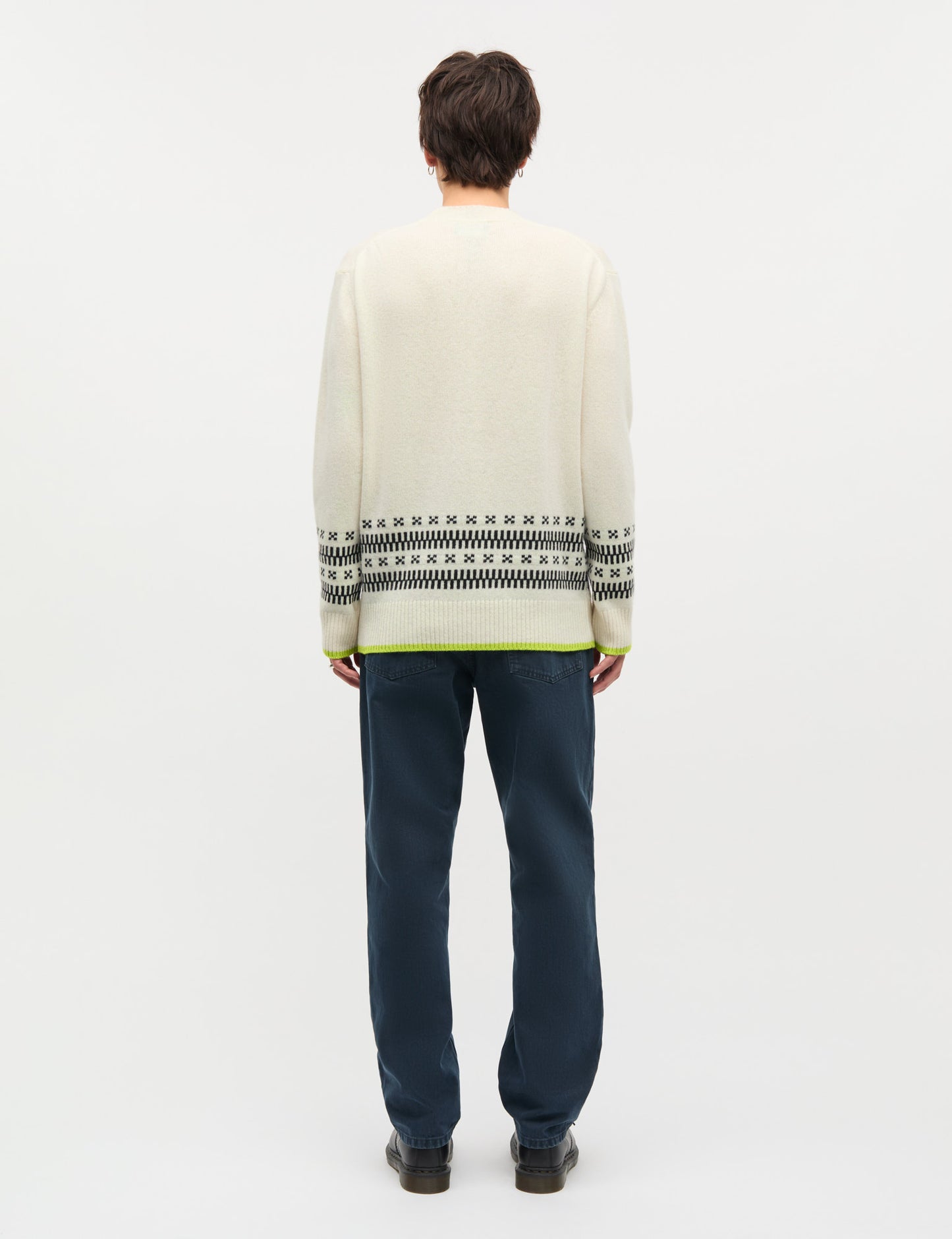 Lambswool Gustav Iceland Crew Knit, Seedpearl