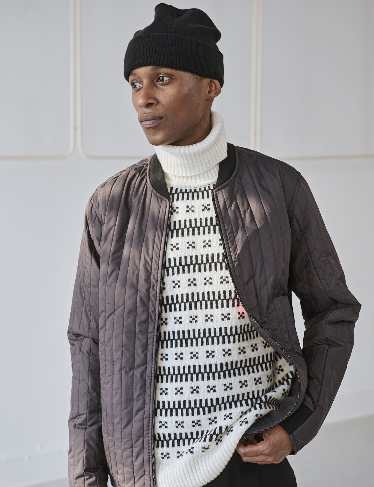 Lambswool Gustav Iceland Turtle Knit, Seedpearl