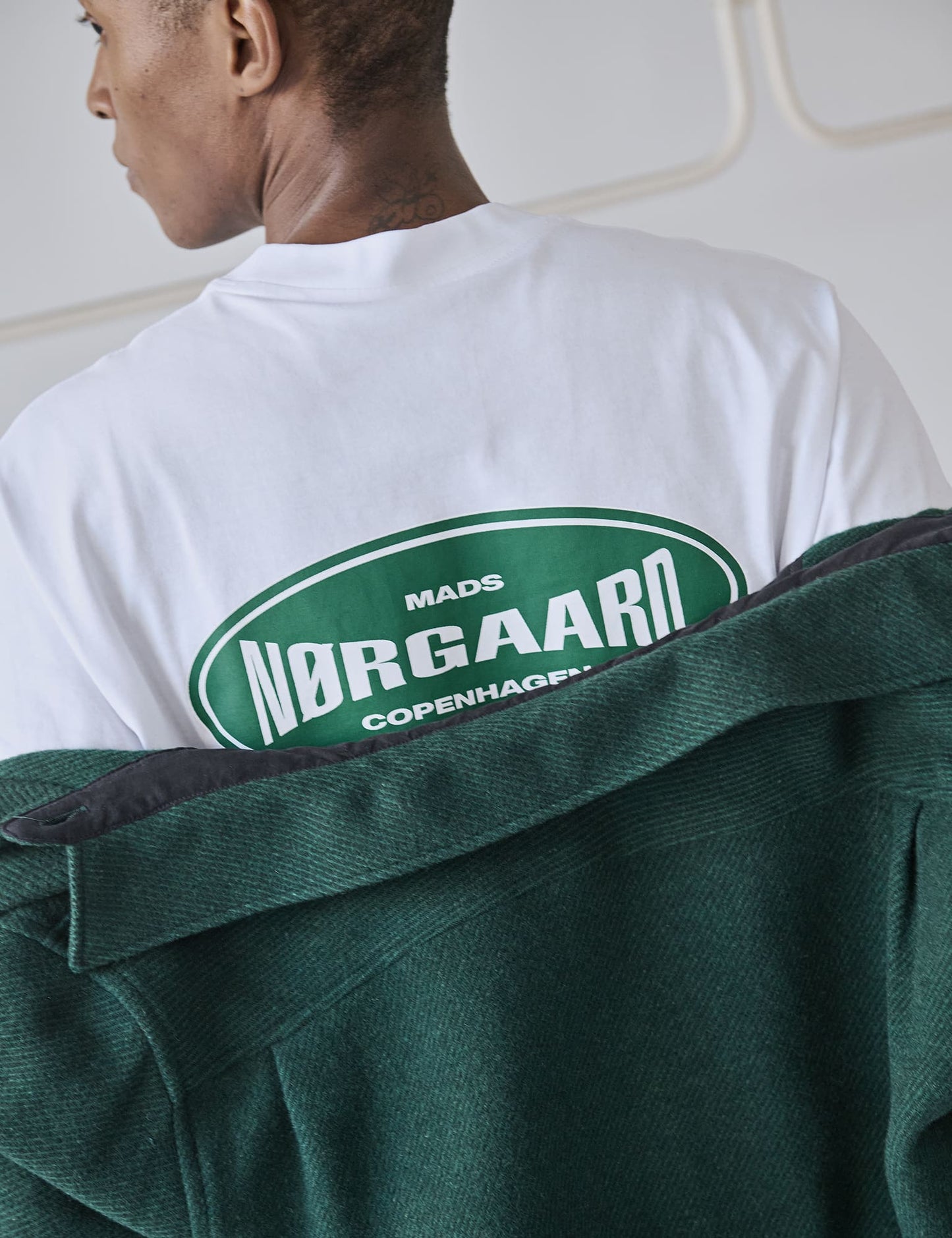 Cotton Jersey Big Logo Frode Tee, White