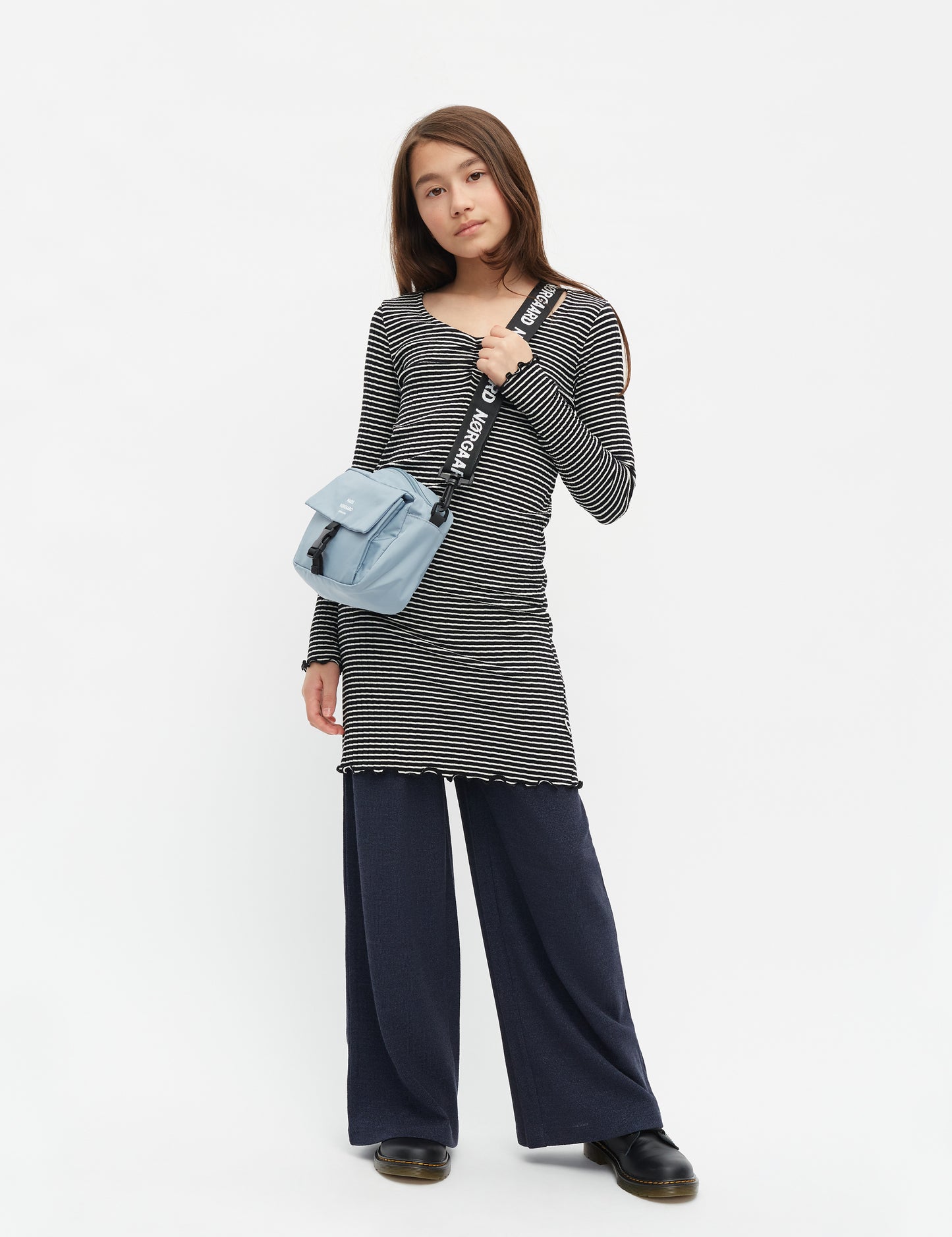 5x5 Stripe Tikina Dress, Black/Vanilla Ice