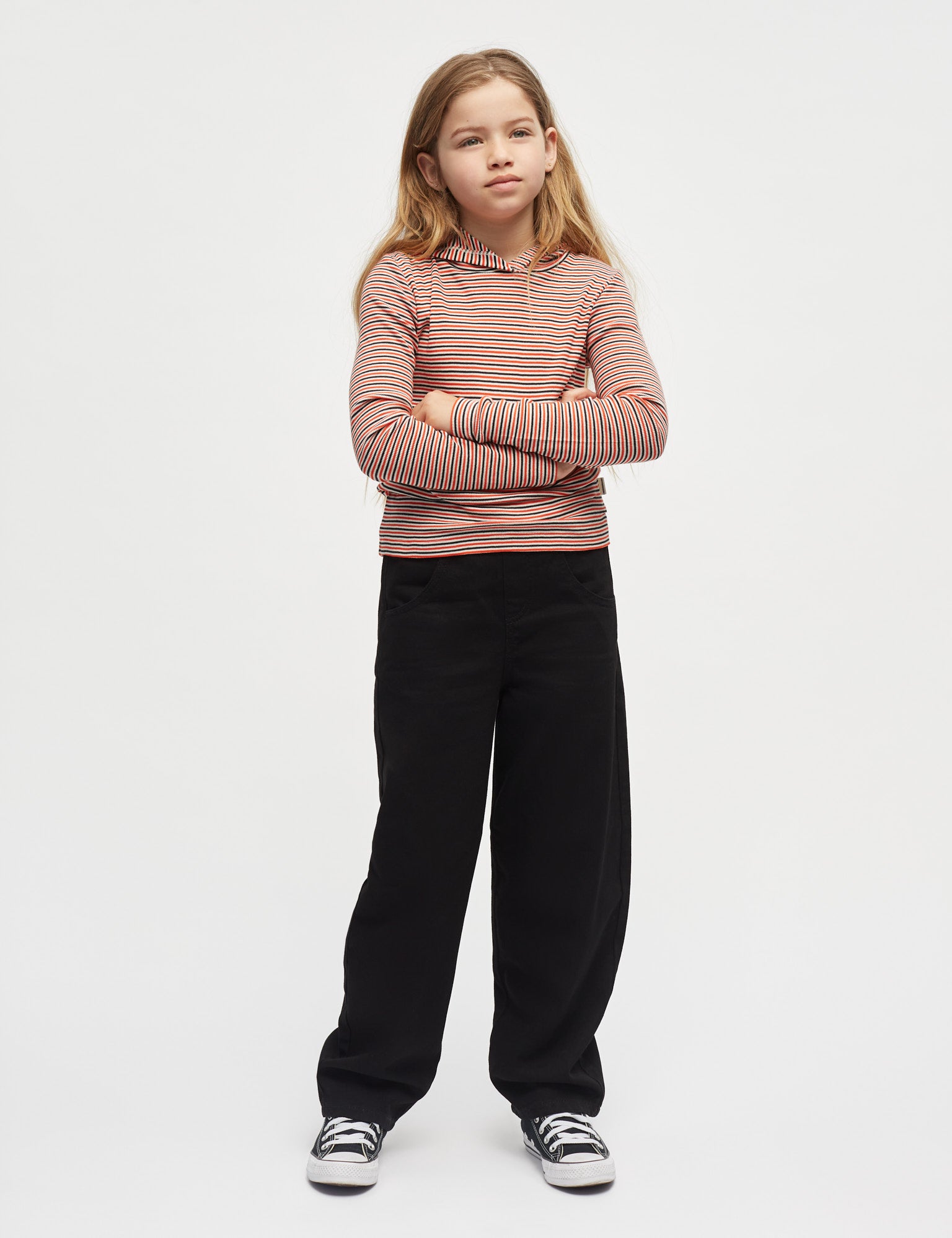 2x2 Cotton Stripe Tally Hoodie, Fiery Red/Vanilla Ice – MADS