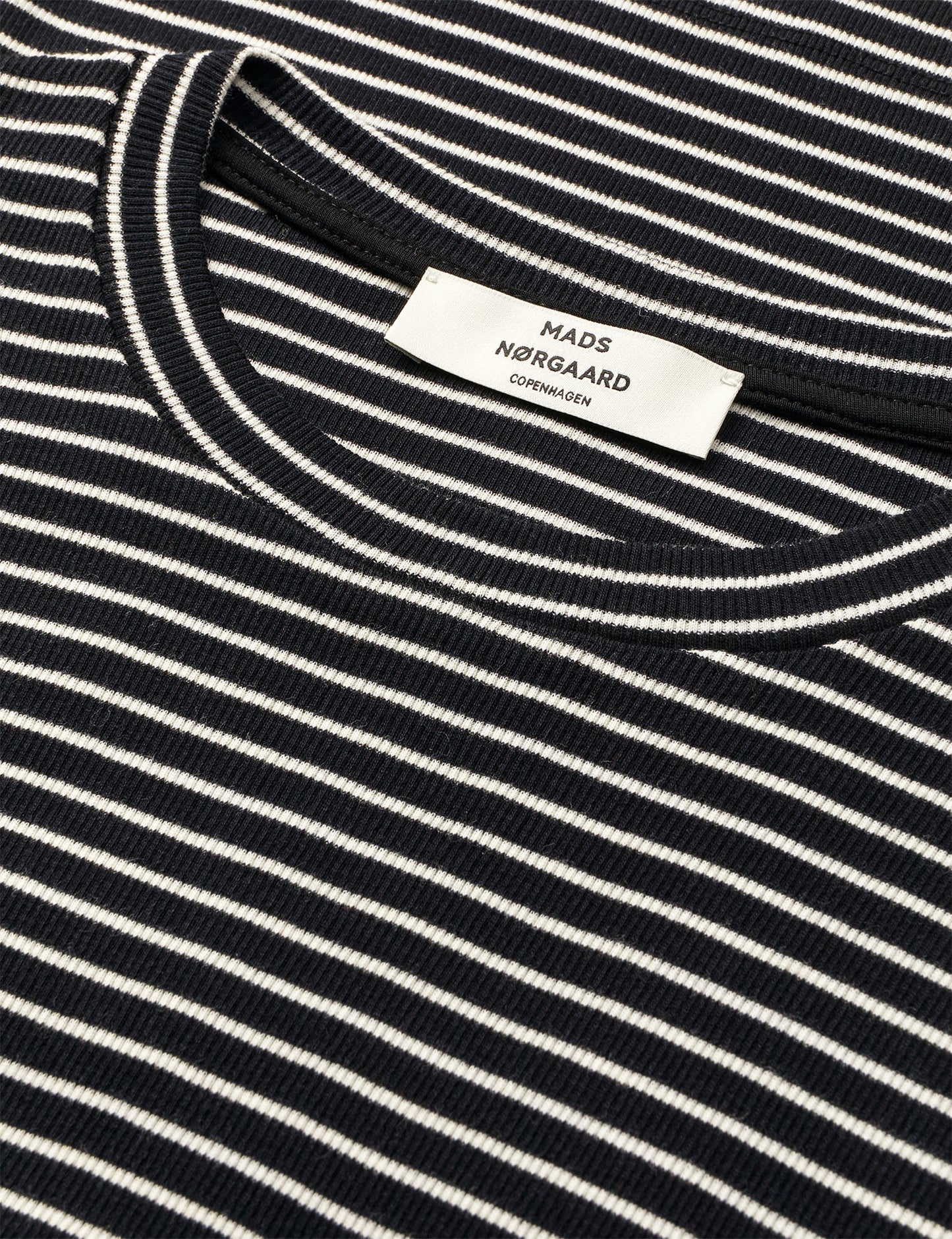 2x2 Cotton Stripe Tuba Tee LS, Black/Vanilla Ice