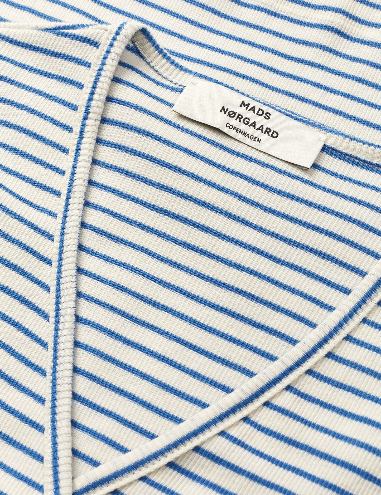 2x2 Cotton Stripe Susi LS Top, Vanilla Ice/Bright Cobalt