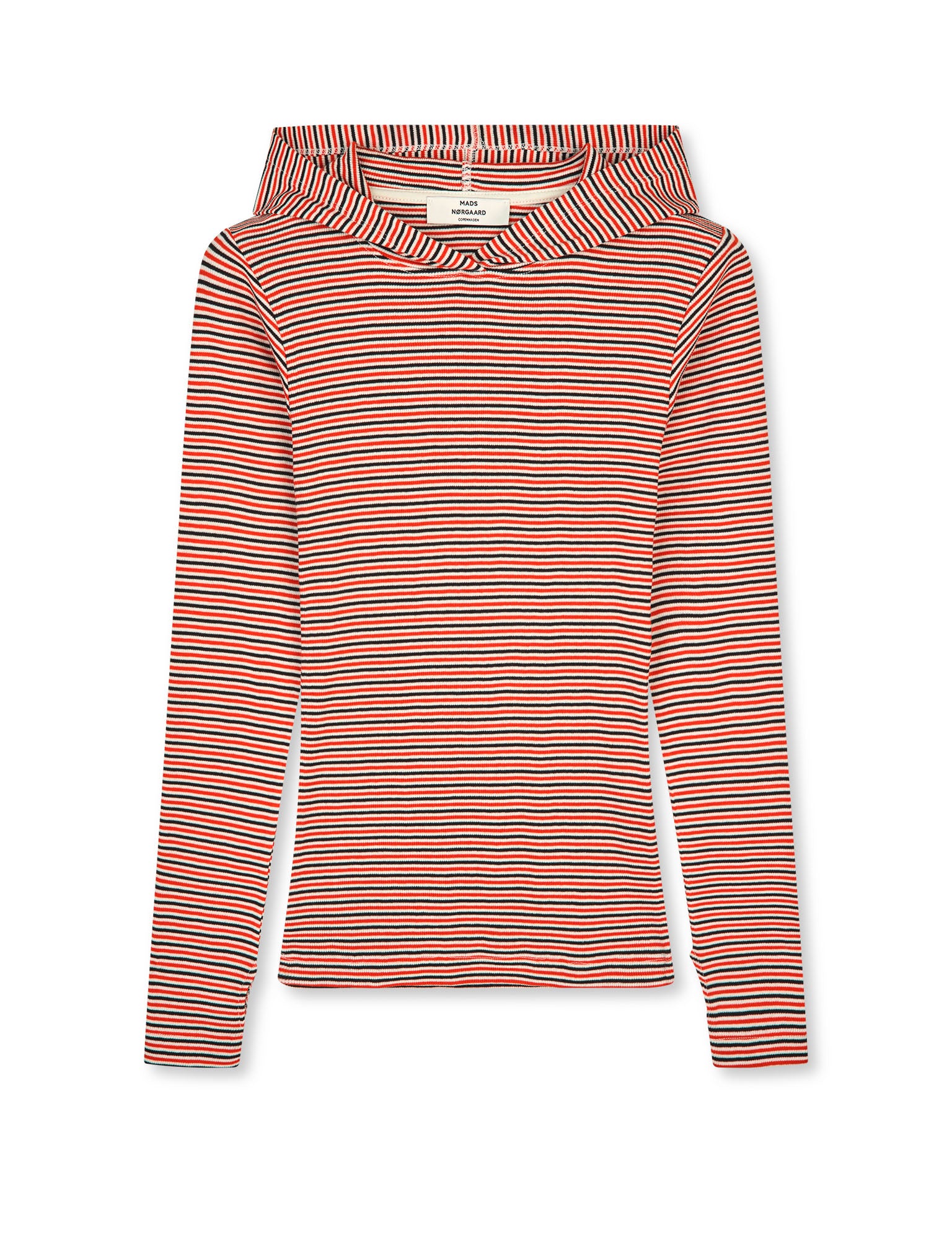 2x2 Cotton Stripe Tutti Hood, Fiery Red/Vanilla Ice – MADS