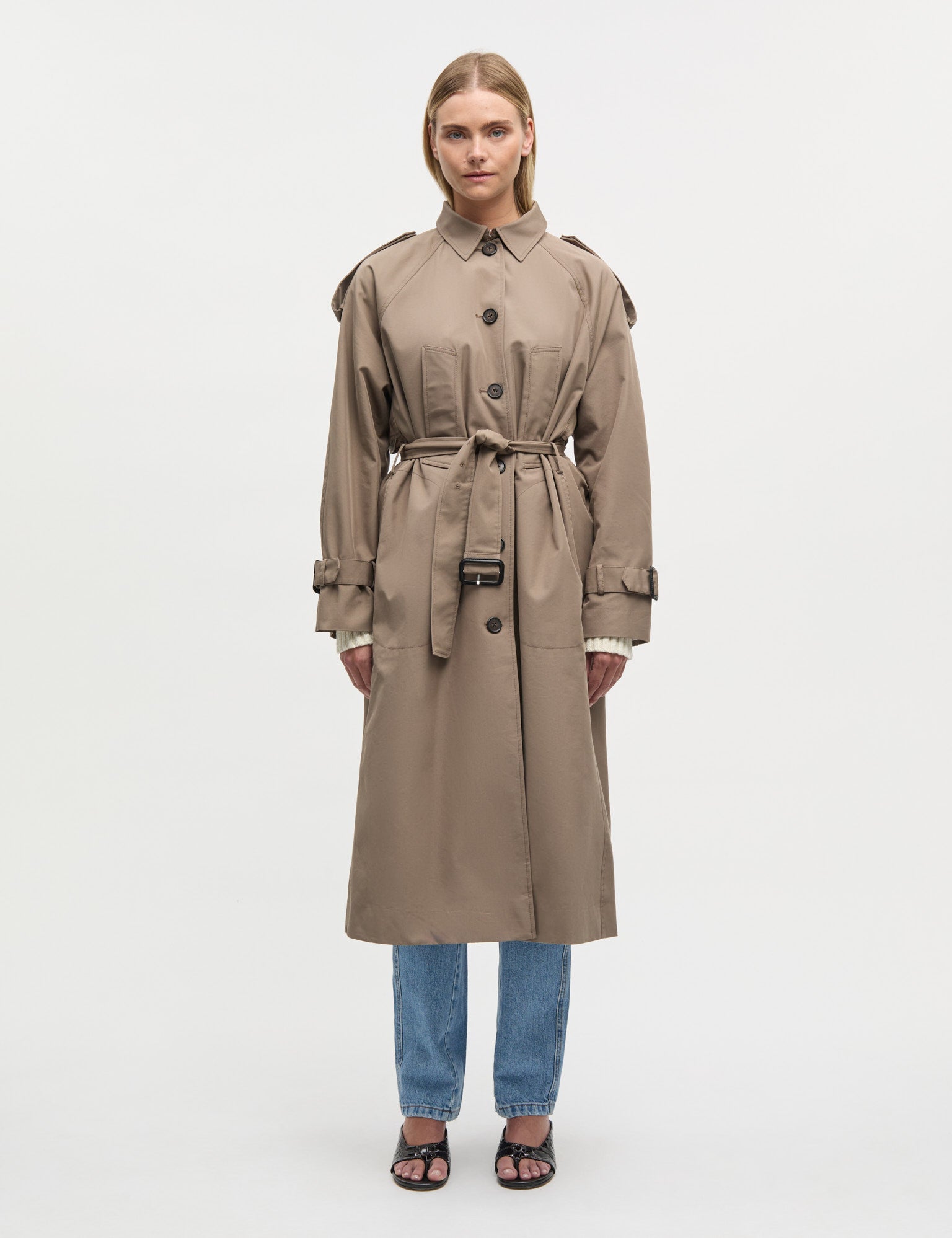 Cotton Pol Benley Trench Coat, Walnut – MADS NØRGAARD – COPENHAGEN