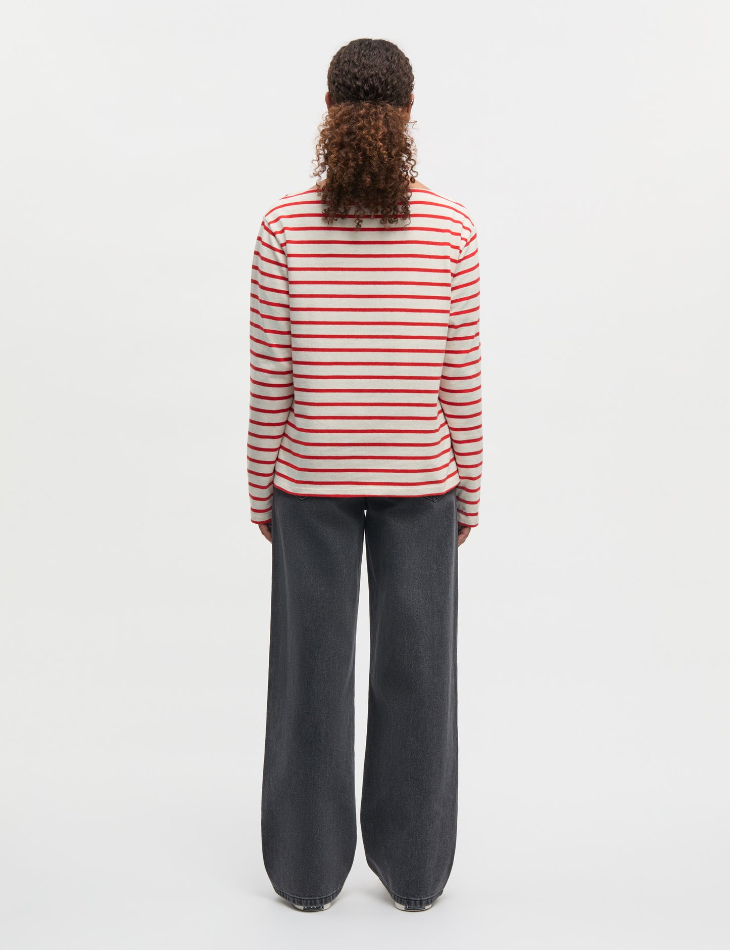 Pablo Gabi Tee LS, Vanilla Ice/Fiery Red