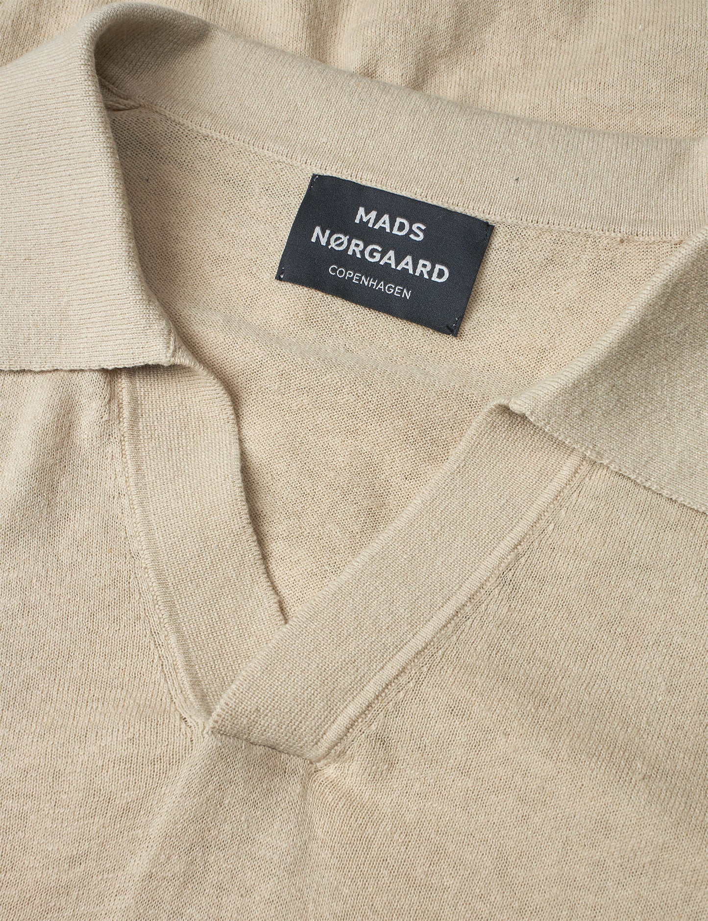 Cotton Lino Theo Polo LS Knit, Castle Wall